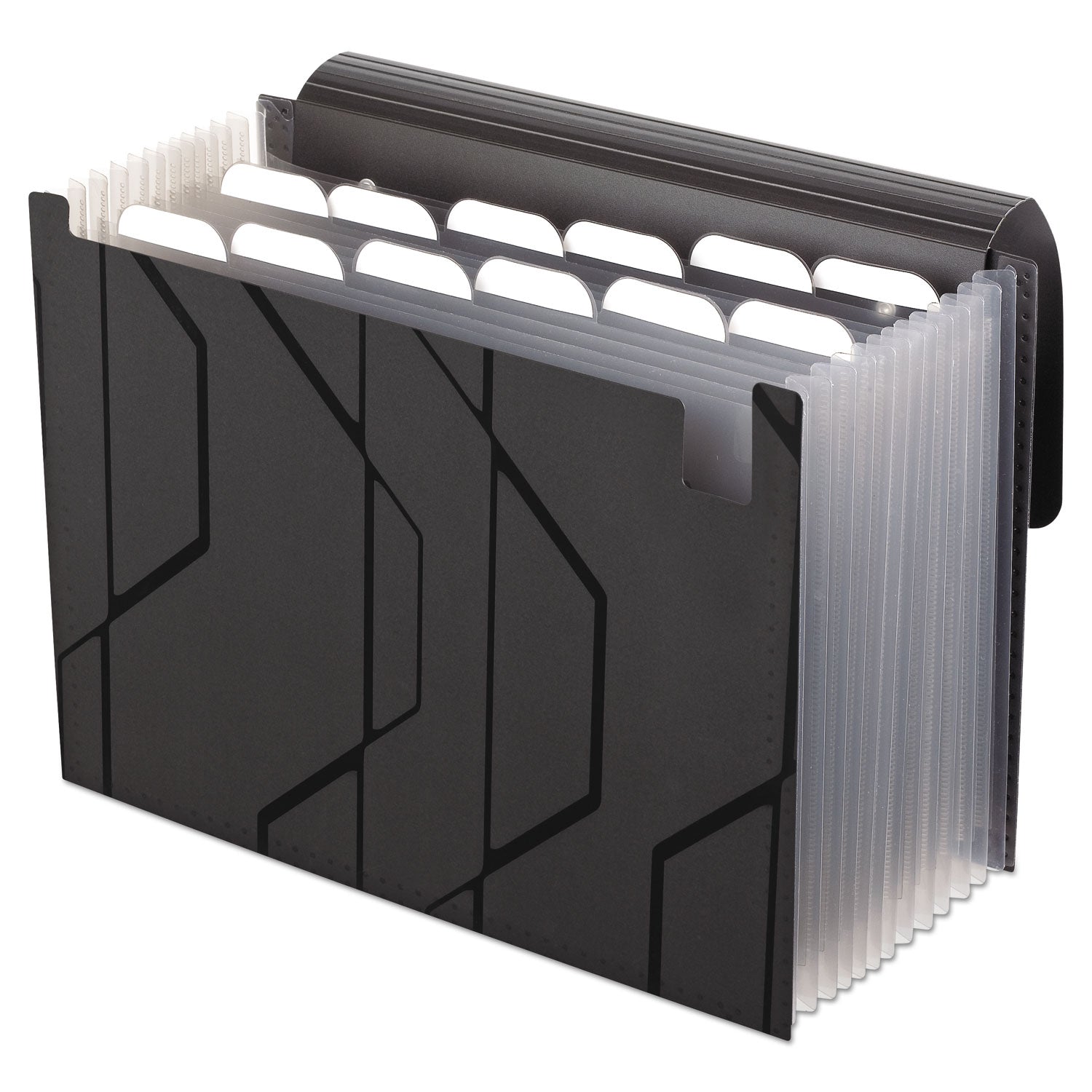 13 Pocket(s) - Poly - Black - Elastic Closure, Flap, Durable - 1 Each