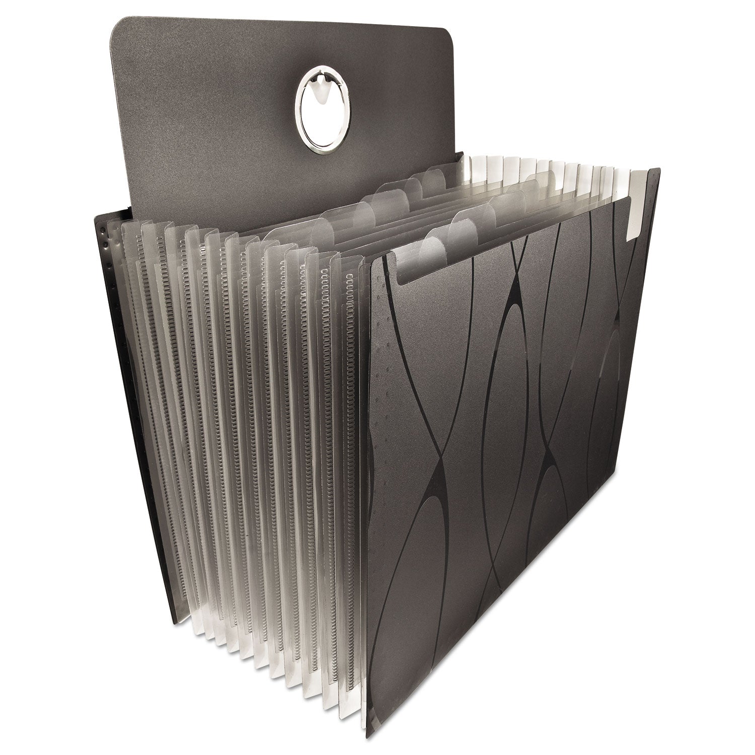 13 Pocket(s) - Poly - Black - Elastic Closure, Flap, Durable - 1 Each
