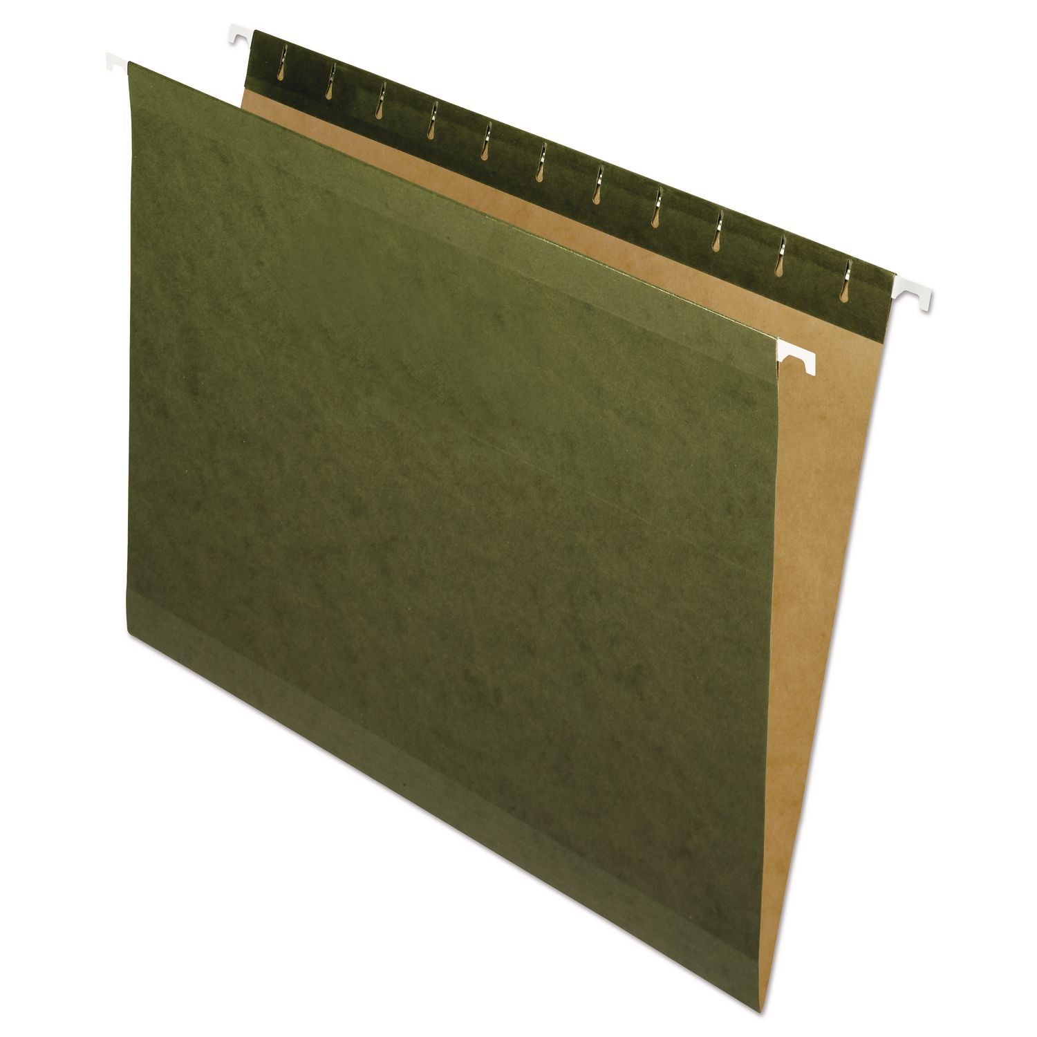 Pendaflex Letter Recycled Hanging Folder - 8 1/2" x 11" - Internal Pocket(s) - Green - Reinforced - 10% Recycled - 25 / Box