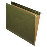 Pendaflex Letter Recycled Hanging Folder - 8 1/2" x 11" - Internal Pocket(s) - Green - Reinforced - 10% Recycled - 25 / Box