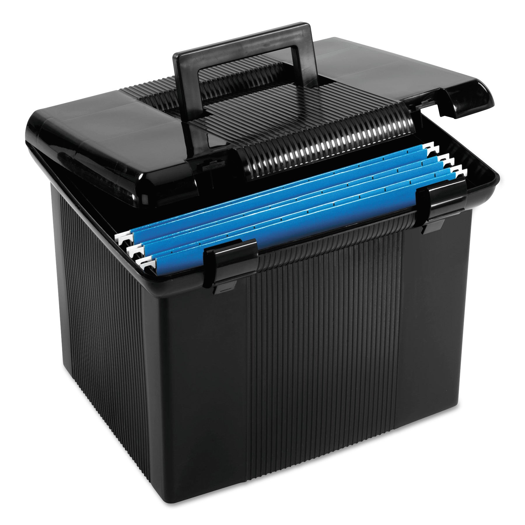 Pendaflex Portafile File Storage Box - External Dimensions: 14" Width x 11.1" Depth x 11" Height - Media Size Supported: Letter - Plastic - Black - For File - 1 Each