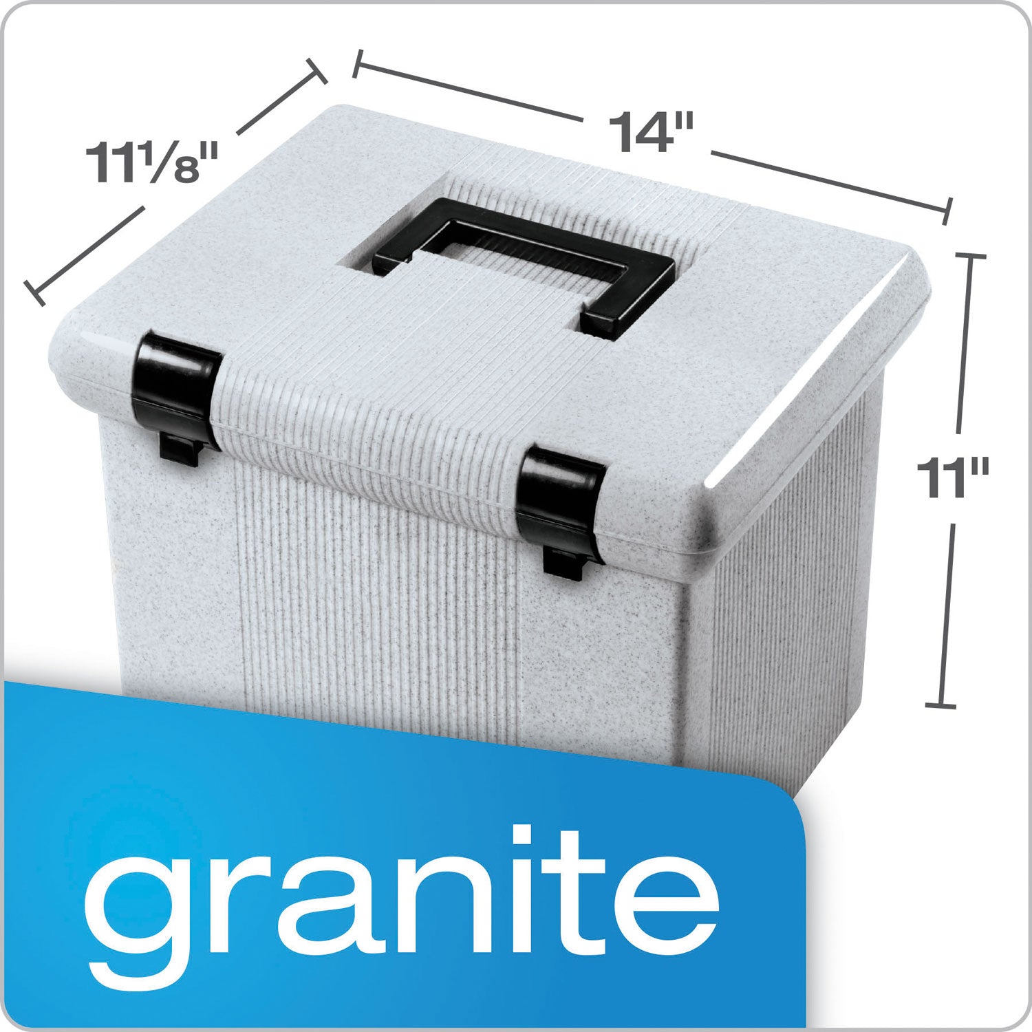 Pendaflex Portafile File Storage Box - External Dimensions: 14" Width x 11.1" Depth x 11" Height - Granite - For File - 1 Each
