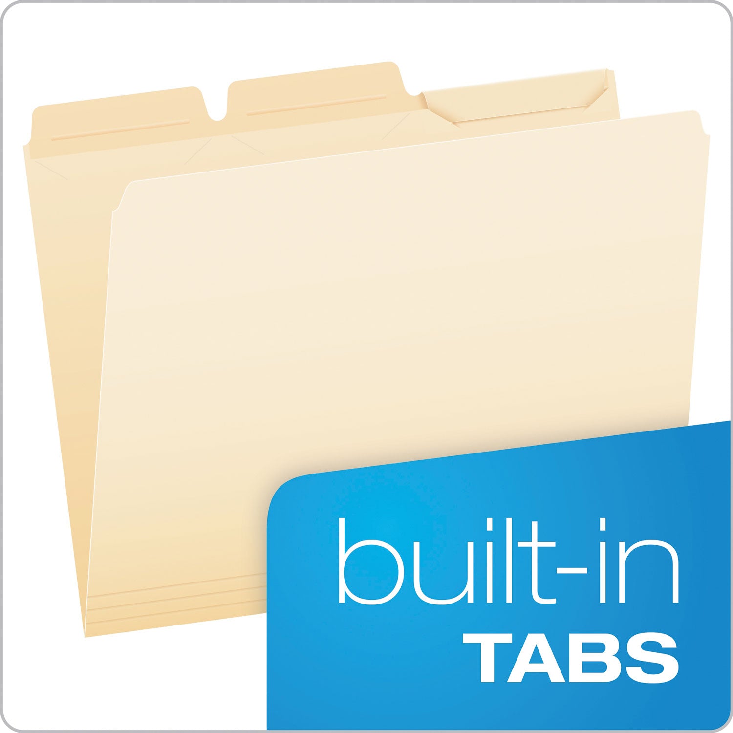 8 1/2" x 11" - Top Tab Location - Assorted Tab Position - Manila - Reinforced Tab - 10% Recycled - 50 / Pack