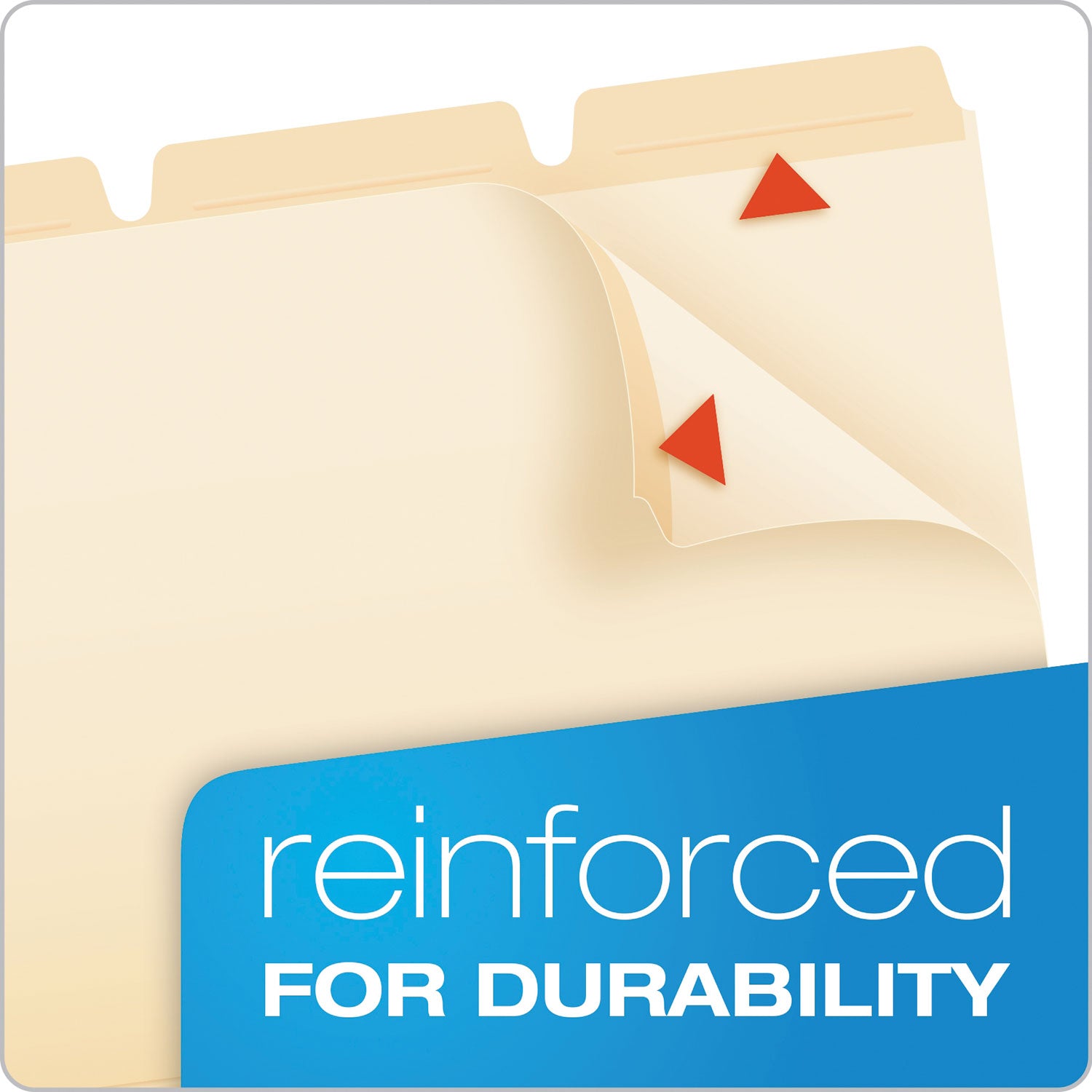 8 1/2" x 11" - Top Tab Location - Assorted Tab Position - Manila - Reinforced Tab - 10% Recycled - 50 / Pack