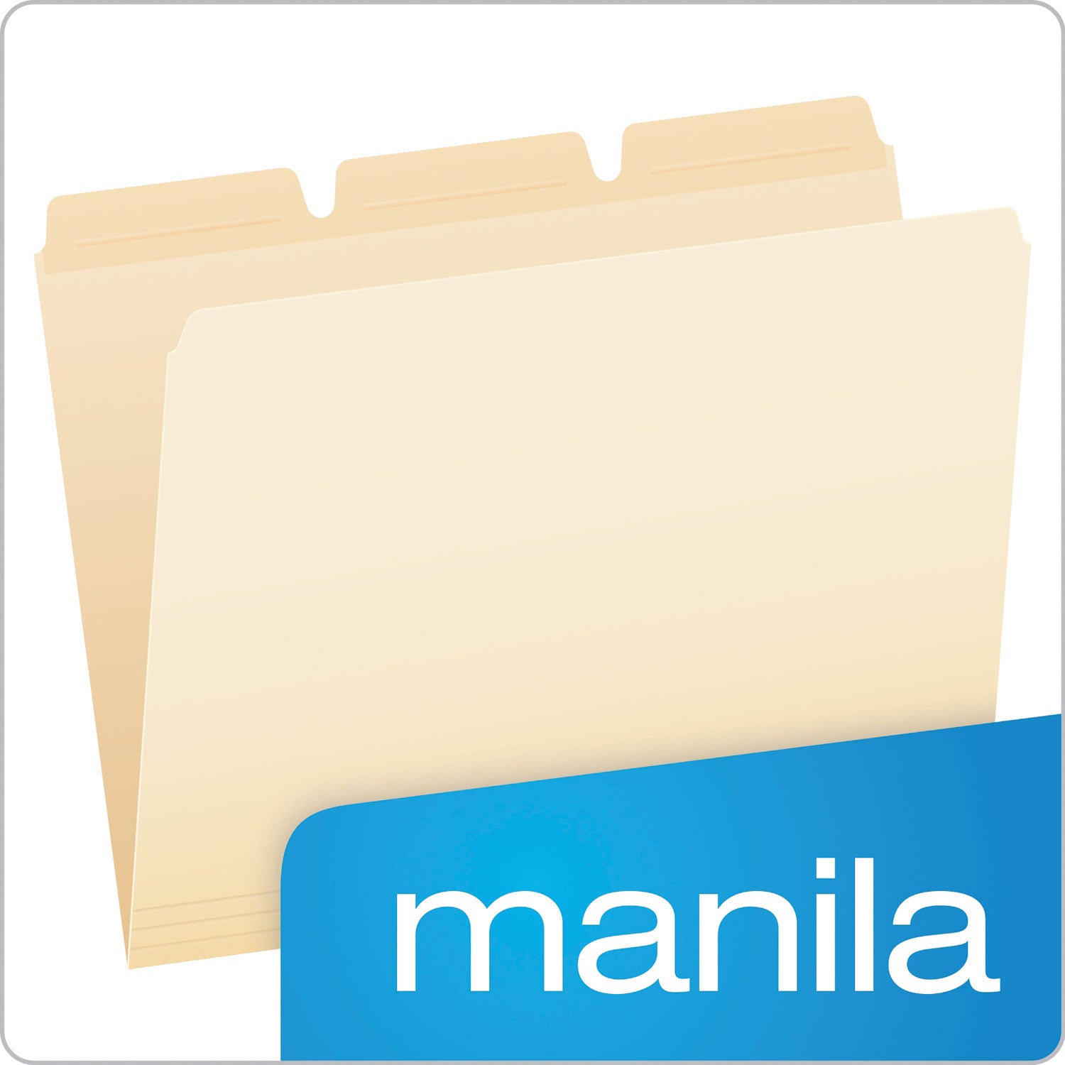 8 1/2" x 11" - Top Tab Location - Assorted Tab Position - Manila - Reinforced Tab - 10% Recycled - 50 / Pack