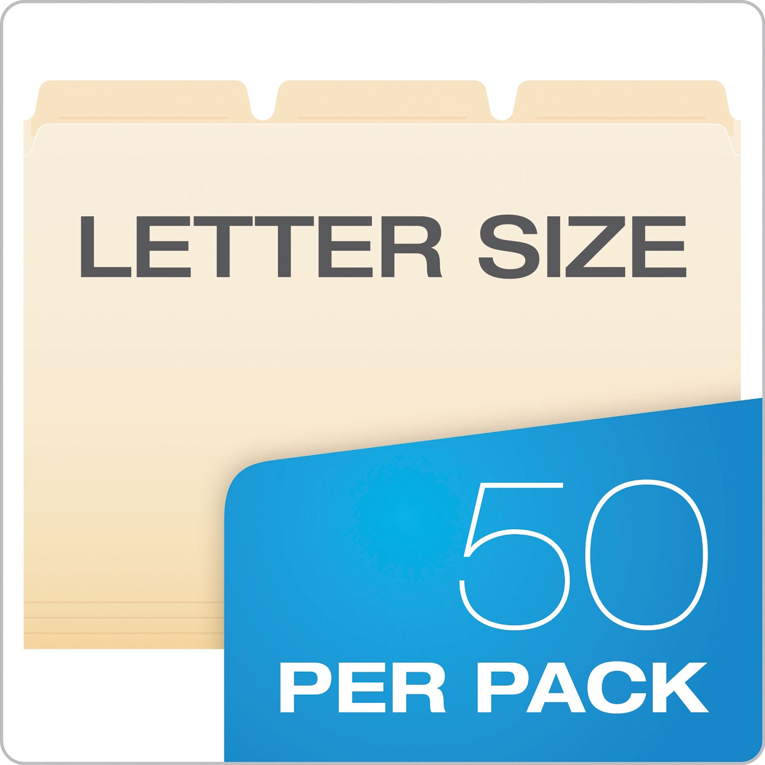 8 1/2" x 11" - Top Tab Location - Assorted Tab Position - Manila - Reinforced Tab - 10% Recycled - 50 / Pack