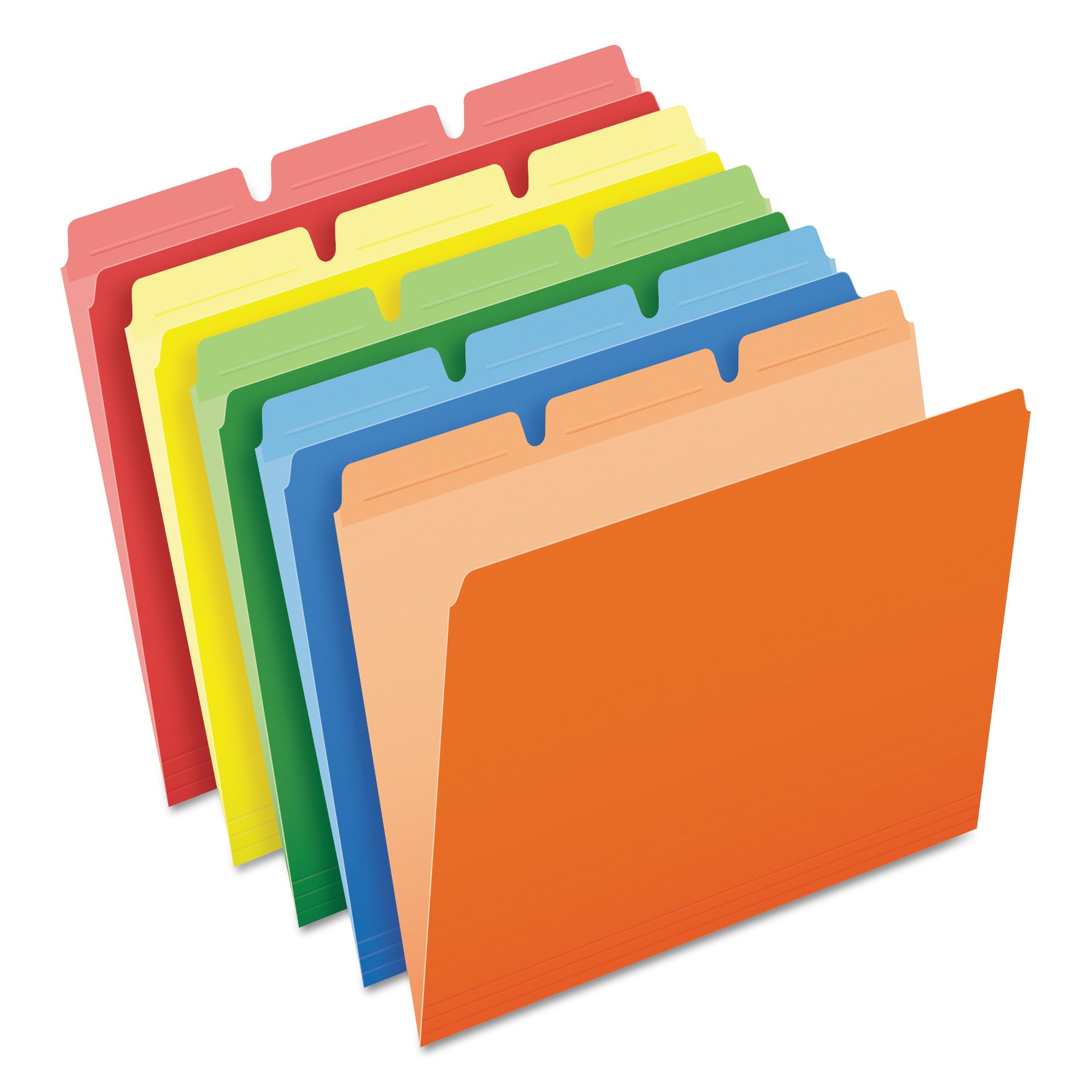 8 1/2" x 11" - Assorted Tab Position - Red, Orange, Yellow, Green, Blue - Reinforced Tab - 50 / Box