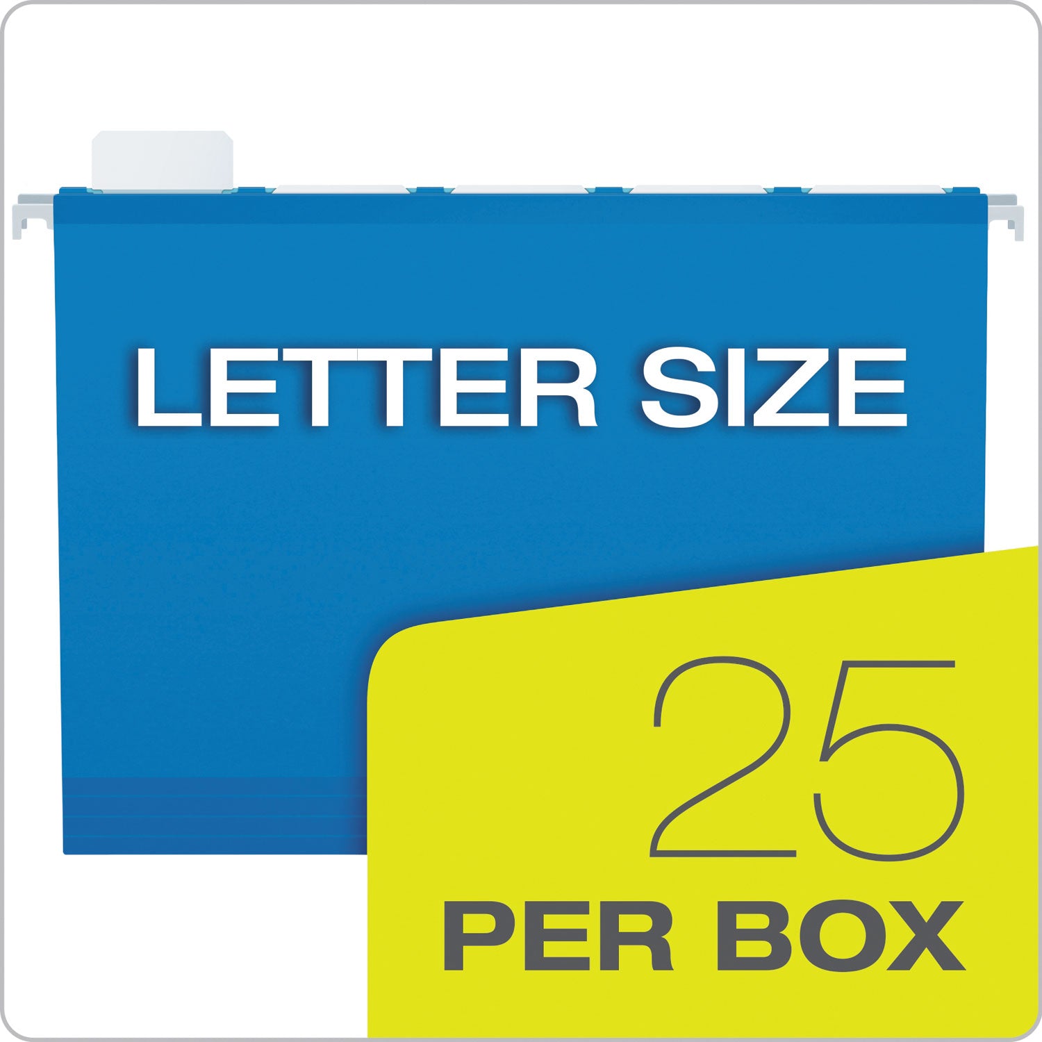 Pendaflex SureHook Letter Recycled Hanging Folder - 8 1/2" x 11" - 3" Expansion - Blue - Slip Resistant, Durable - 10% Recycled - 25 / Box