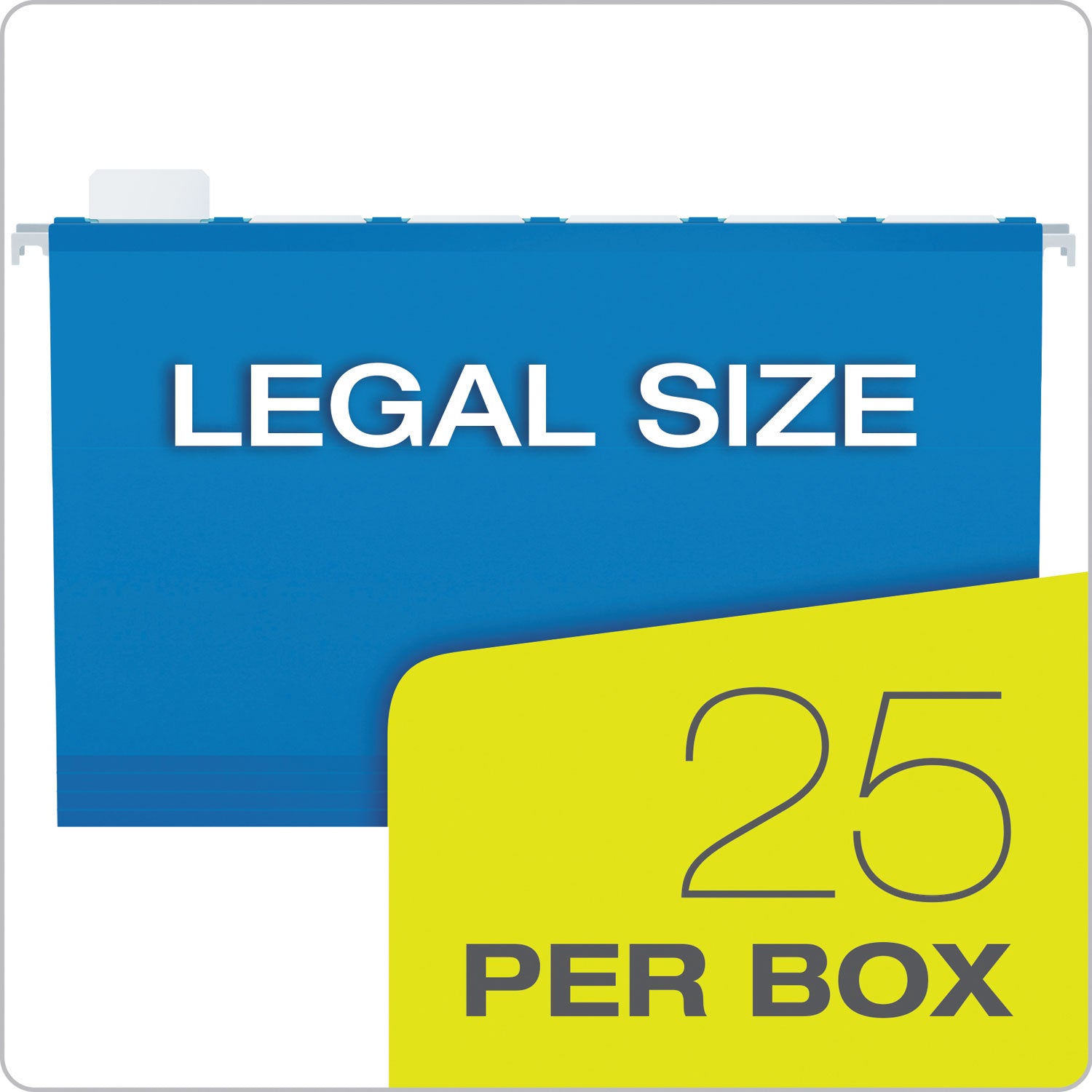 Pendaflex SureHook Legal Recycled Hanging Folder - 8 1/2" x 14" - 3" Expansion - Blue - Slip Resistant, Flexible, Durable - 10% Recycled - 25 / Box