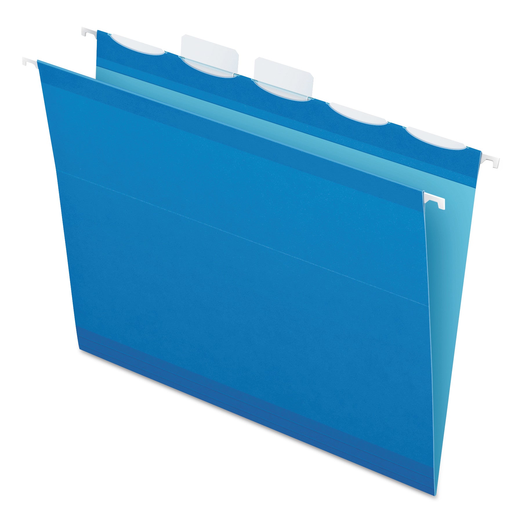 Pendaflex Ready-Tab 1/5 Tab Cut Letter Recycled Hanging Folder - 8 1/2" x 11" - Blue - Reinforced - 10% Recycled - 25 / Box