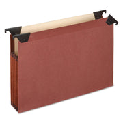 Pendaflex Letter Size Recycled Expanding File, 3.5" Expansion, Red Fiber, Reinforced & Rip-Proof Gusset, Laminated, Moisture Resistant, 10% Recycled, 5/Box