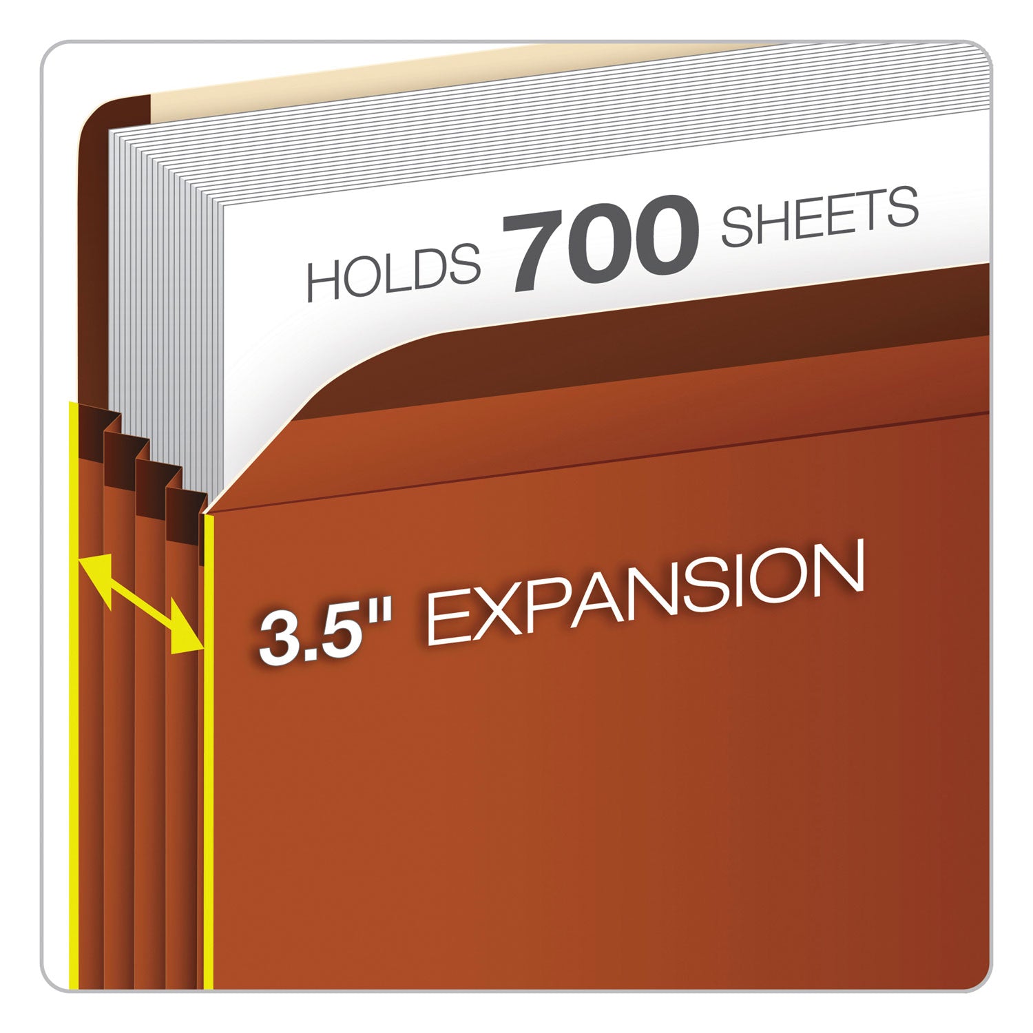 Pendaflex Letter Recycled Expanding File - 8 1/2" x 11" - 3 1/2" Expansion - Red Fiber - Red Fiber - Moisture Resistant, Rip Resistant, Laminated, Spill Proof, Reinforced Gusset, Durable, Acid-free - 10% Recycled - 10 / Box