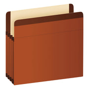 Pendaflex Letter Recycled Expanding File - 8 1/2" x 11" - 3 1/2" Expansion - Red Fiber - Red Fiber - Moisture Resistant, Rip Resistant, Laminated, Spill Proof, Reinforced Gusset, Durable, Acid-free - 10% Recycled - 10 / Box