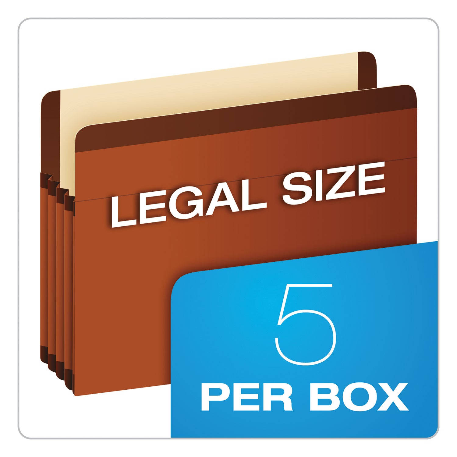 Pendaflex Letter Recycled Expanding File - 8 1/2" x 11" - 5 1/4" Expansion - Polyester, Red Fiber - Red Fiber, Manila - Moisture Resistant, Rip Resistant, Laminated, Spill Proof, Reinforced Gusset, Acid-free - 10% Recycled - 5 / Box
