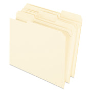 Pendaflex 1/3 Tab Cut Letter Recycled Top Tab File Folder - 8 1/2" x 11" - 3/4" Expansion - Top Tab Location - Assorted Tab Position - 11 pt. - 2 Plys - Manila - Manila - Reinforced, Tear Resistant, Corner - 10% Recycled - 100 / Box