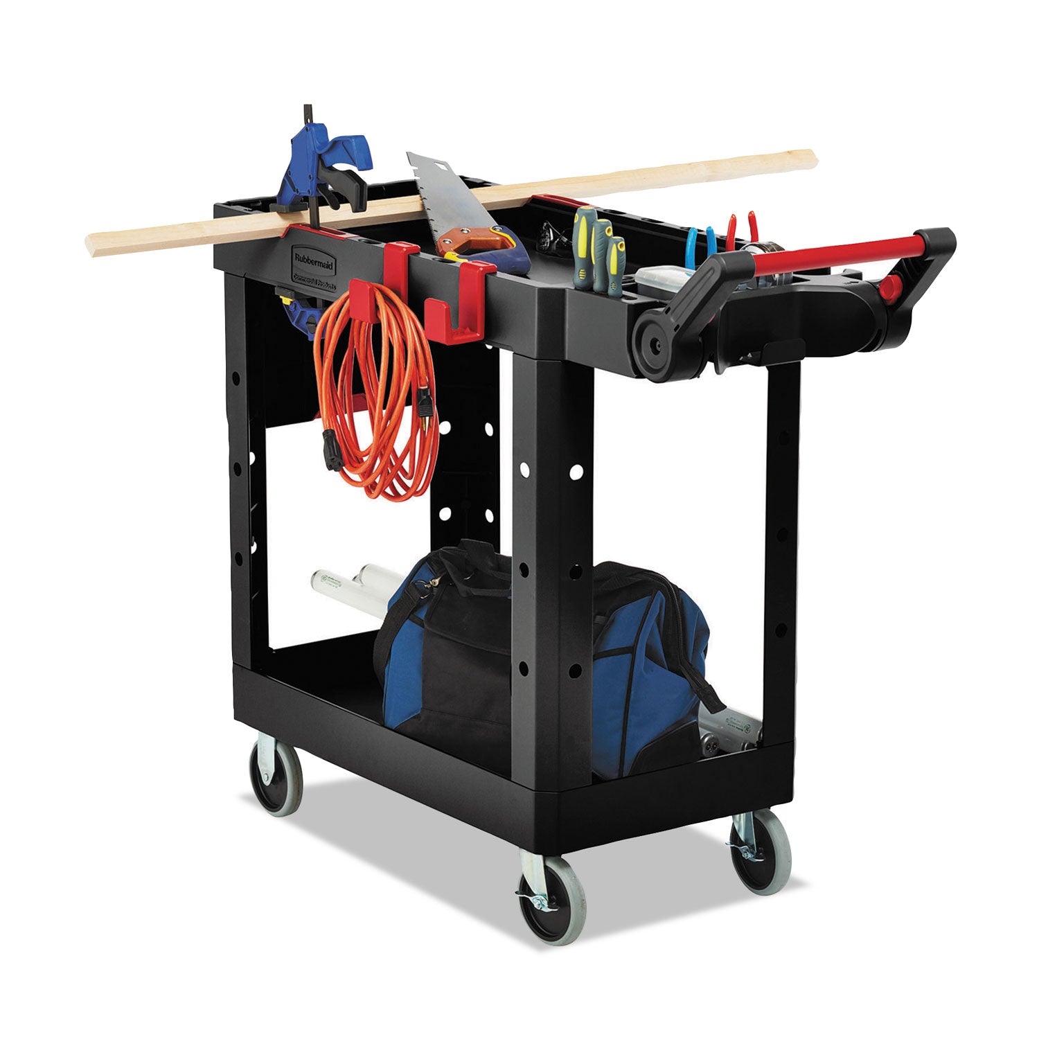 Push/Pull Handle - 520 lb Load Capacity - 4 Casters - 4" Caster Size - Plywood, Foam - 46.20" Length x 17.75" Width x 36" Height - Black - 1 Each