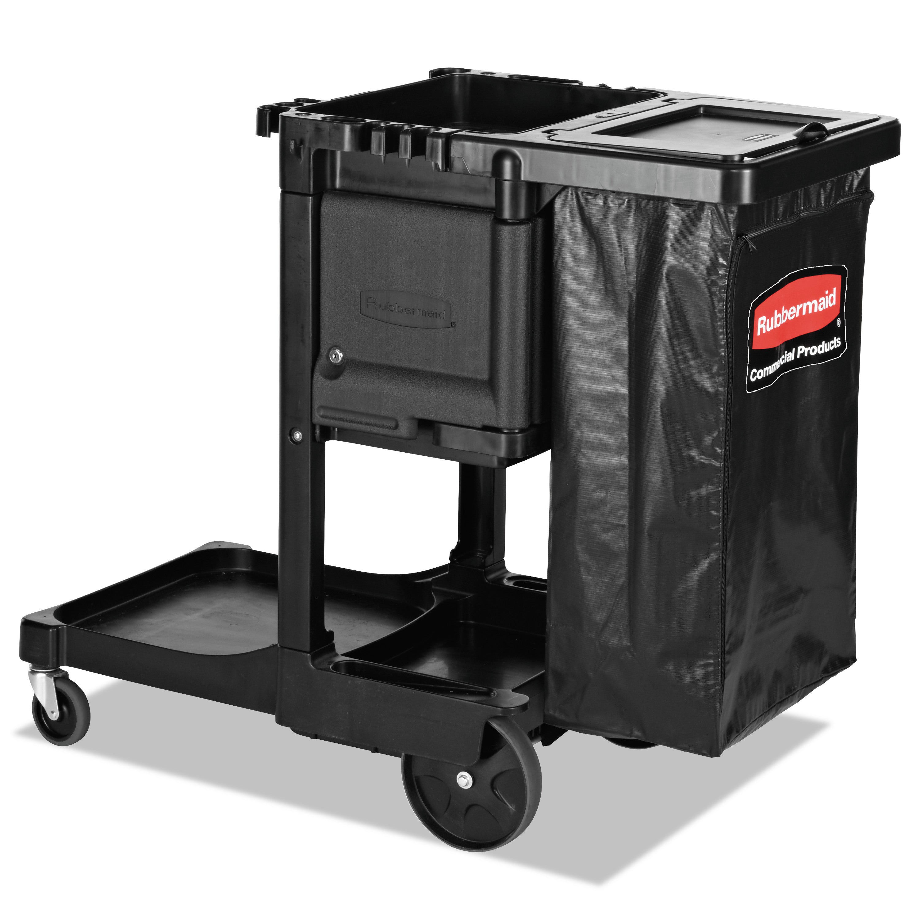 3 Shelf - 8" , 4" Caster Size - 21.75" Width x 46" Depth x 38" Height - Black - 1 Each
