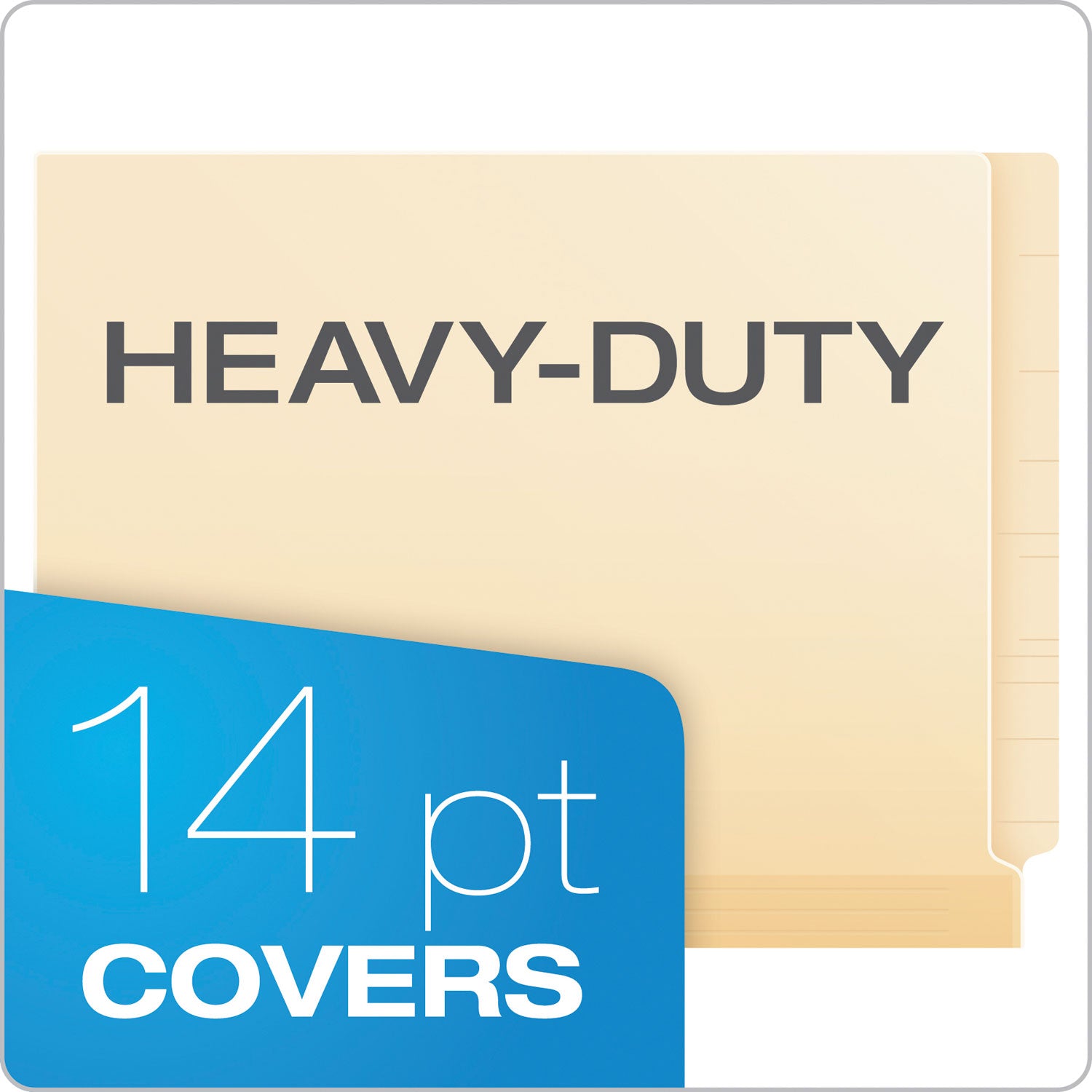 Pendaflex Letter Recycled End Tab File Folder - 8 1/2" x 11" - 14 pt. - 2 Plys - Poly - Manila - Laminated, Reinforced, Tab, Embossed - 10% Recycled - 50 / Box