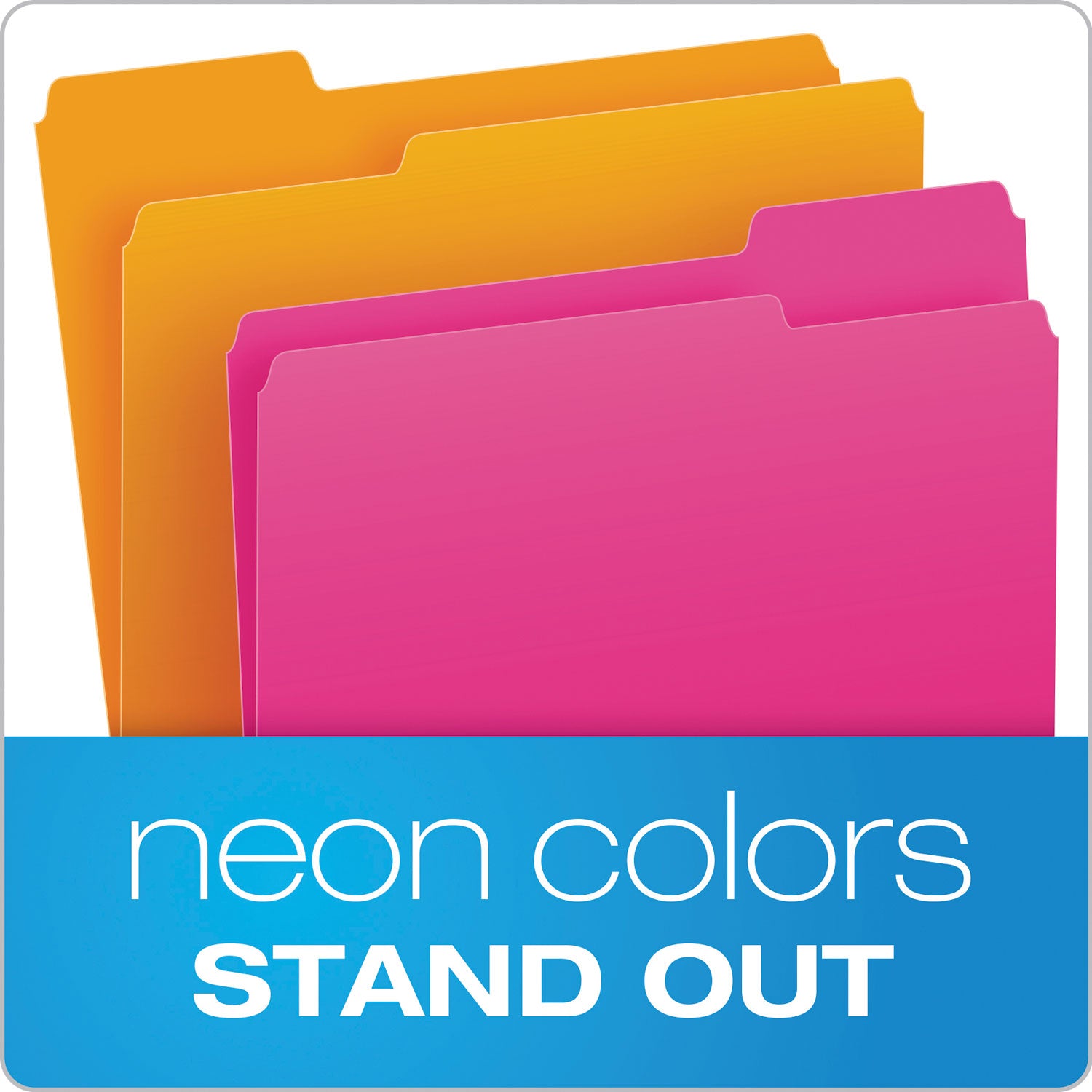 Pendaflex 1/3 Tab Cut Letter Size Recycled Top Tab File Folders, 11 pt., Assorted Fluorescent Colors, 150 Sheet Capacity, 24 Pack