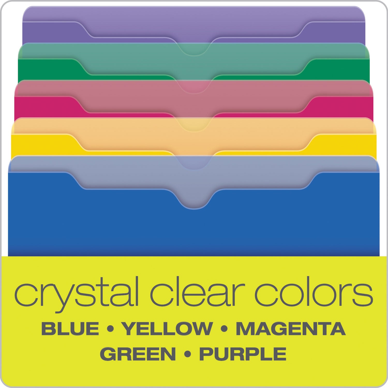 Pendaflex Legal File Jacket - 8 1/2" x 14" - 1" Expansion - Poly - Blue, Magenta, Yellow, Green, Purple - Durable, Tear Resistant, Water Resistant, Translucent - 5 / Pack
