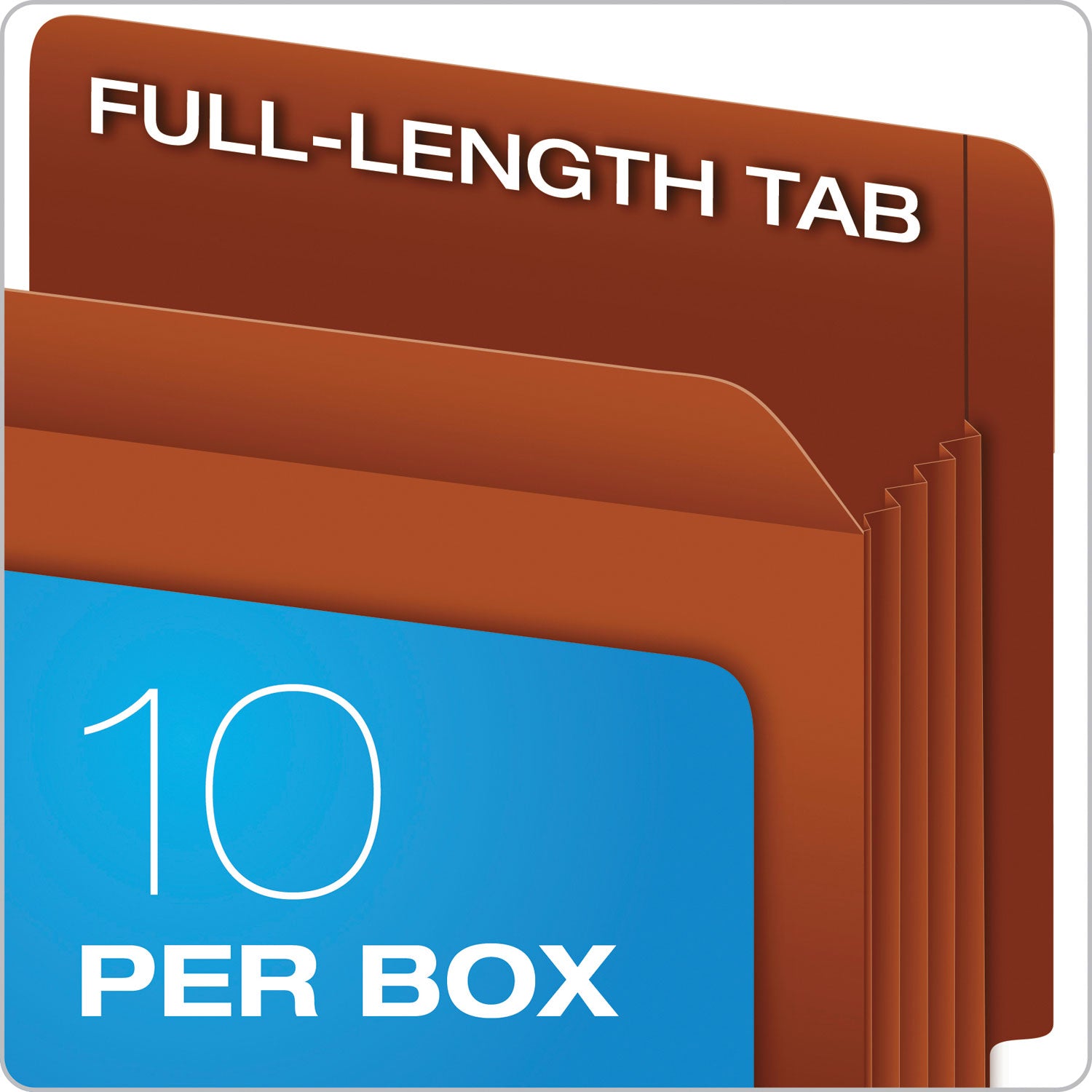 Pendaflex Straight Tab Legal File Pocket, 8.5" x 14", 700 Sheet Capacity, 3.5" Expansion, 17 pt. Red Fiber, Acid-Free, Heavy Duty, Reinforced Rip-Proof Gusset, 30% Recycled, 10/Box