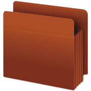 Pendaflex Straight Tab Letter Size Recycled File Pocket, 8.5" x 11", 700 Sheet Capacity, 3.5" Expansion, 17 pt. Red Fiber, Acid-Free, Heavy Duty, Rip Proof, Reinforced Gusset, 10/Box