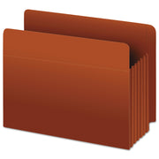 Pendaflex Straight Tab Legal File Pocket, 8.5" x 14", 700 Sheet Capacity, 3.5" Expansion, 17 pt. Red Fiber, Acid-Free, Heavy Duty, Reinforced Rip-Proof Gusset, 30% Recycled, 10/Box