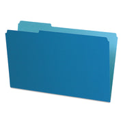 Pendaflex 1/3 Tab Cut Legal Recycled Top Tab File Folder - 8 1/2" x 14" - Blue - Acid-free - 10% Recycled - 100 / Box