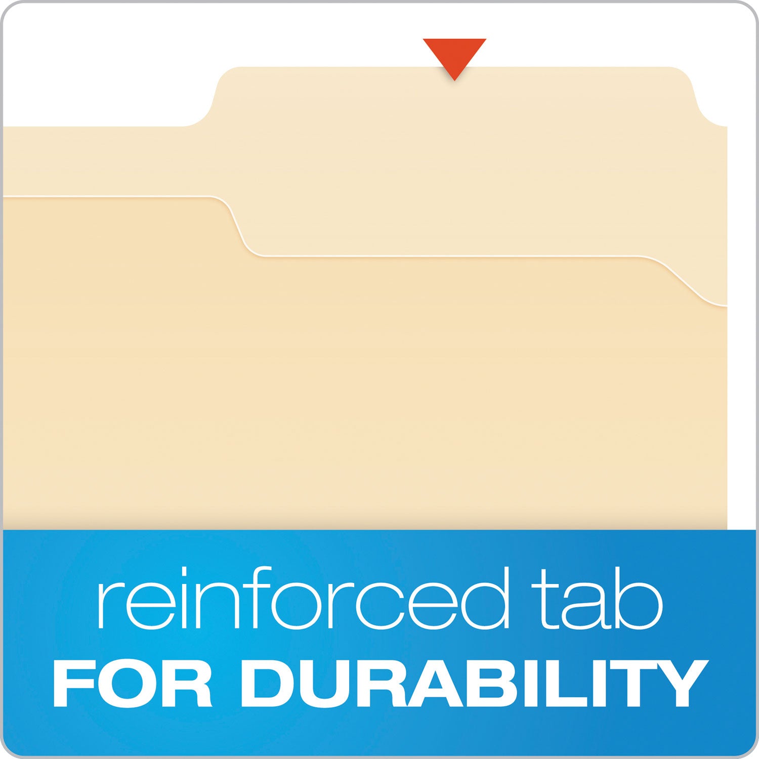Pendaflex 1/3 Tab Cut Letter Top Tab File Folder - 8 1/2" x 11" - 1 Fastener(s) - 2" for Folder - Top Tab Location - Assorted Tab Position - 11 pt. - Manila - Manila - Reinforced Tab, Heavyweight Cover, Embossed, Durable - 50 / Box