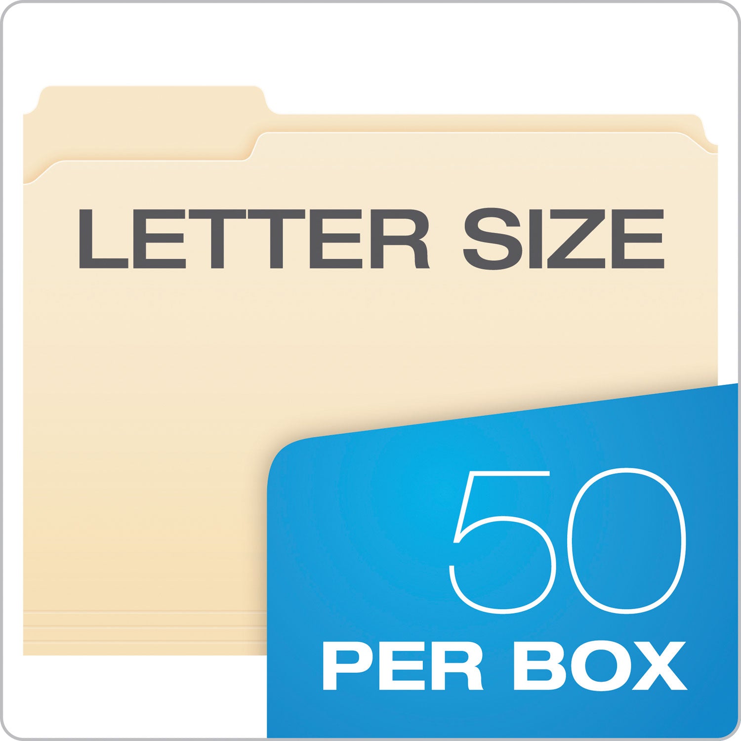 Pendaflex 1/3 Tab Cut Letter Top Tab File Folder - 8 1/2" x 11" - 1 Fastener(s) - 2" for Folder - Top Tab Location - Assorted Tab Position - 11 pt. - Manila - Manila - Reinforced Tab, Heavyweight Cover, Embossed, Durable - 50 / Box