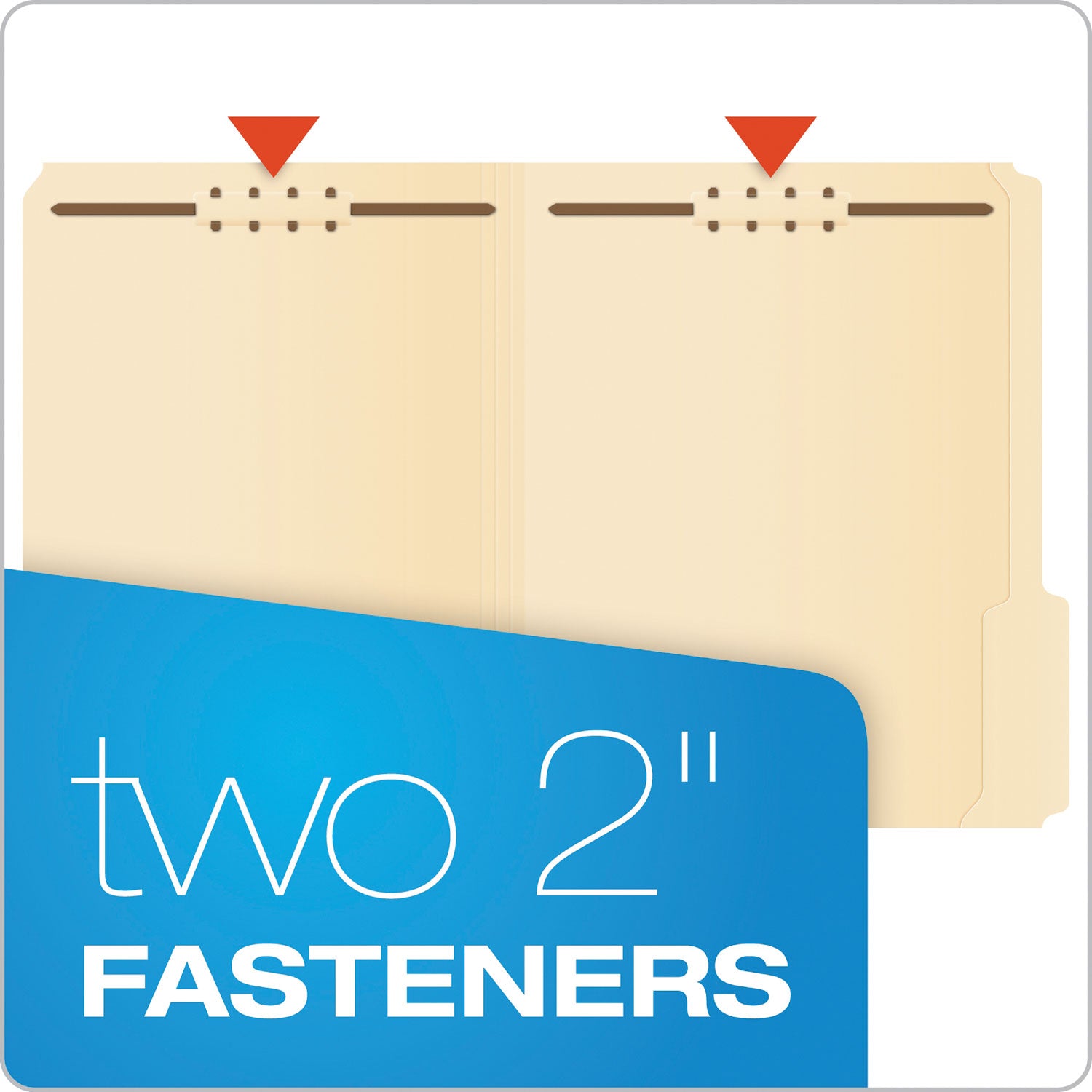 Pendaflex Manila 1/3-Cut Top Tab Letter File Folders, 2 Fasteners, Reinforced Tab, Heavyweight 11 pt., 10% Recycled, 8.5" x 11", 50/Box