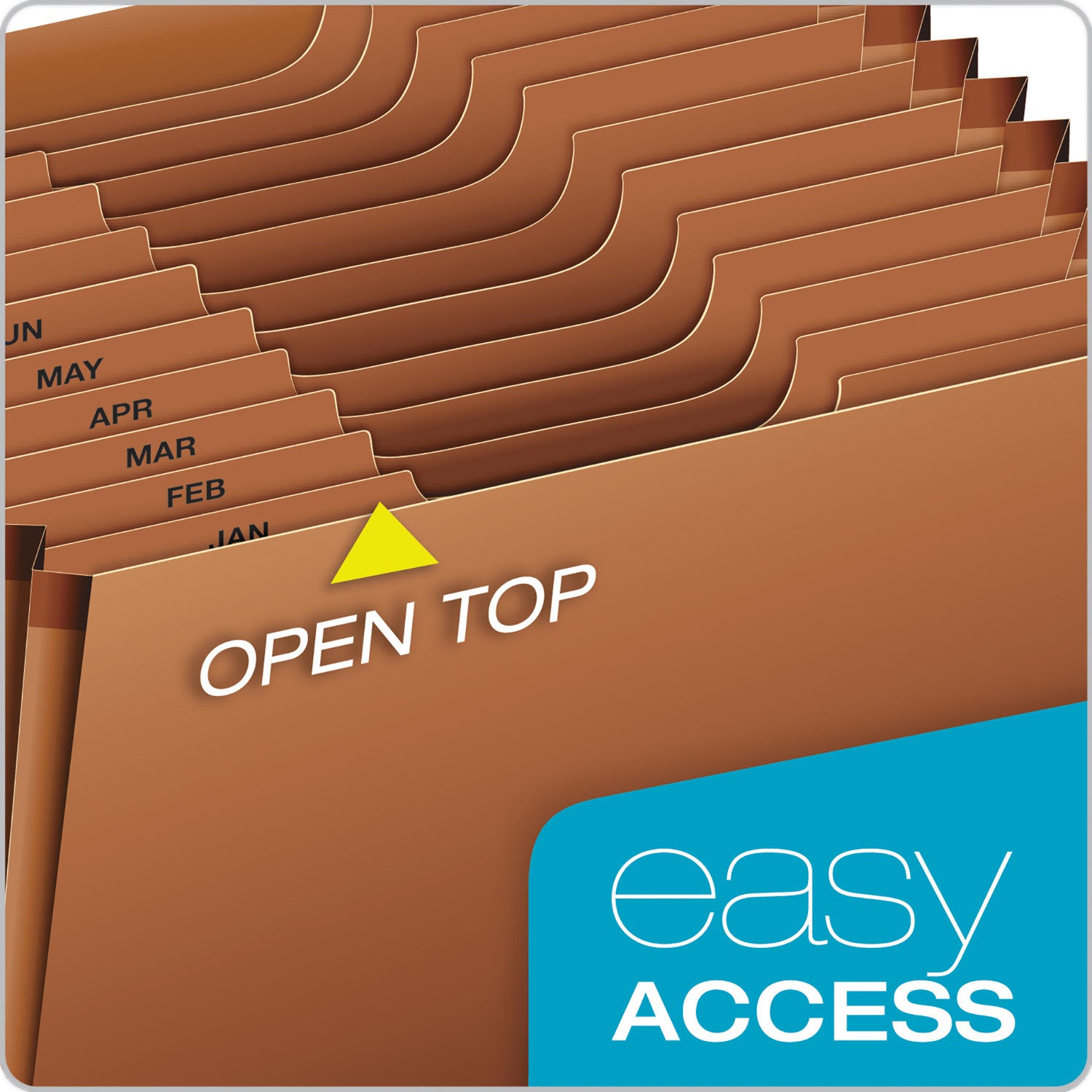 Pendaflex 1/3 Tab Cut Letter Recycled Expanding File - 8 1/2" x 11" - 12 Pocket(s) - Top Tab Location - 80 pt. - Tyvek - Brown - Reinforced, Heavy Duty, Rip Resistant - 10% Recycled - 1 Each