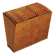 Pendaflex 1/3 Tab Cut Letter Recycled Expanding File - 8 1/2" x 11" - 12 Pocket(s) - Top Tab Location - 80 pt. - Tyvek - Brown - Reinforced, Heavy Duty, Rip Resistant - 10% Recycled - 1 Each