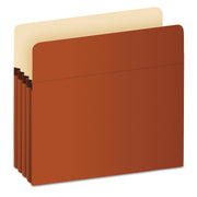 Pendaflex Letter Recycled File Pocket - 8 1/2" x 11" - 3 1/2" Expansion - Red Fiber - Red - Acid-free, Reinforced Gusset, Rip Resistant - 30% Recycled - 50 / Carton