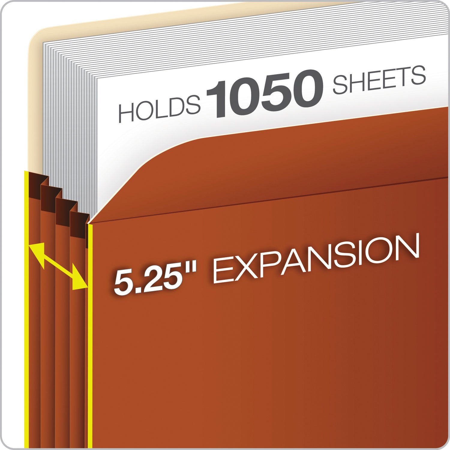 Pendaflex Letter Recycled Expanding File - 8 1/2" x 11" - 5 1/4" Expansion - Manila, Tyvek, Red Fiber - Tyvek Gusset, Reinforced Gusset - 30% Recycled - 10 / Box