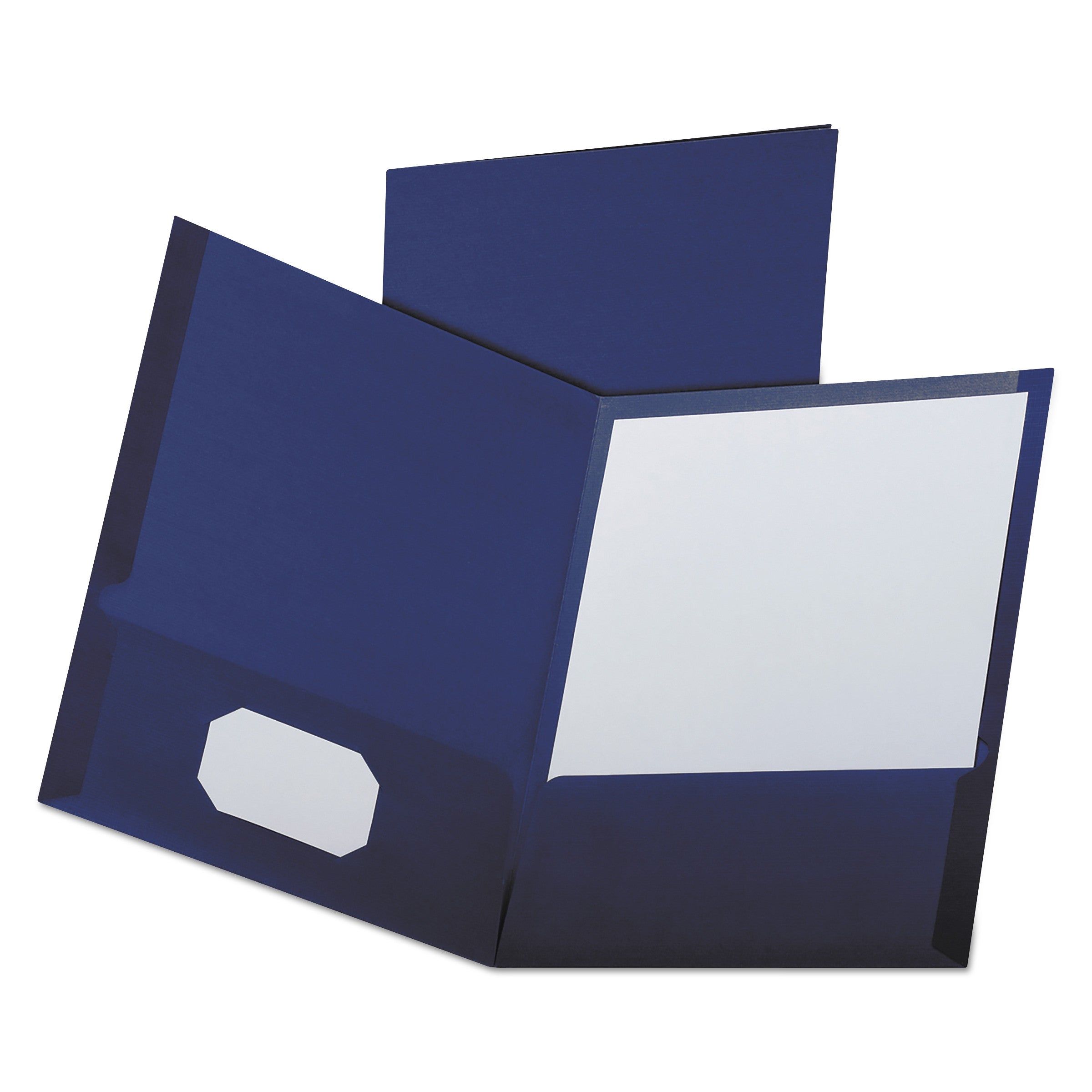 Oxford Letter Recycled Pocket Folder - 8 1/2" x 11" - 100 Sheets Capacity - 2 Pocket(s) - Navy Blue - Twin Pocket - 35% Recycled - 25 / Box