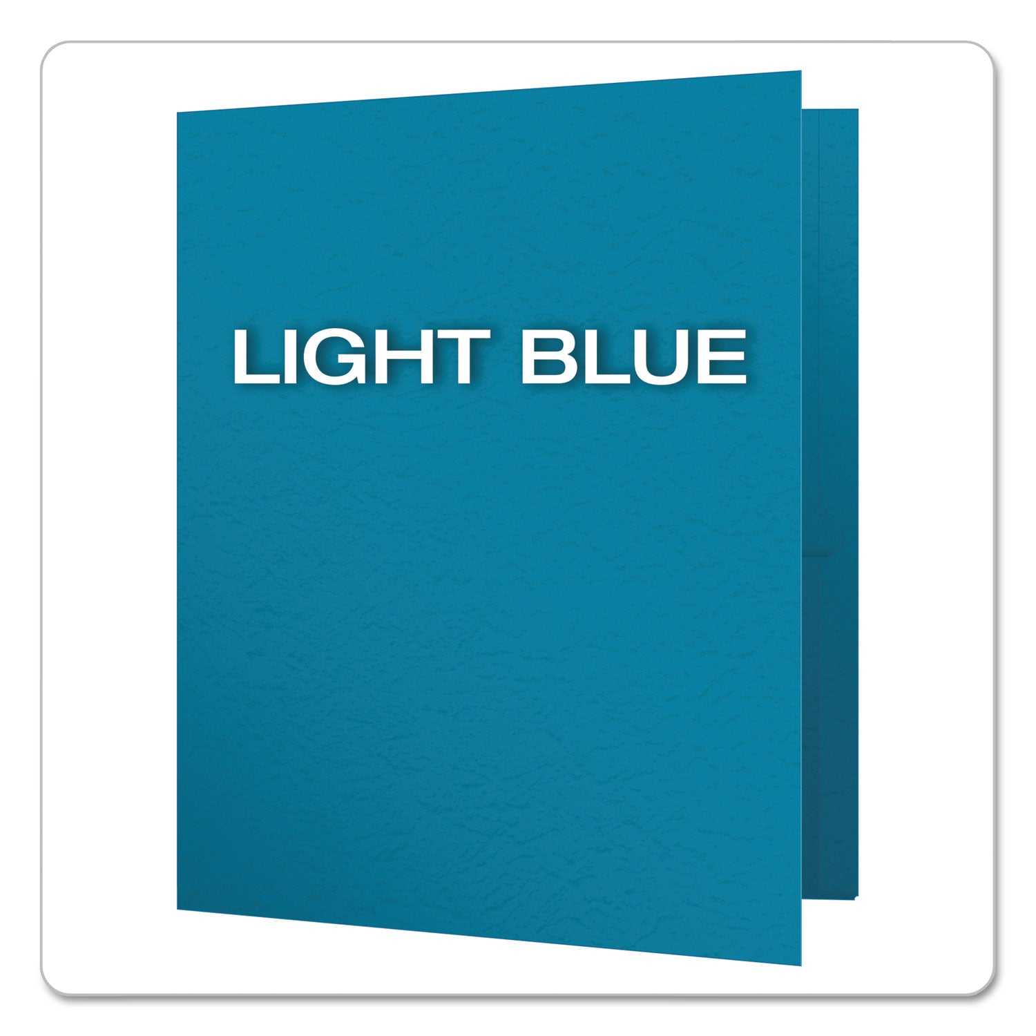 Oxford Letter Recycled Pocket Folder - 8 1/2" x 11" - 85 Sheets Capacity - 3 Fastener(s) - 1/2" for Folder - 2 Inside Front & Back Pocket(s) - Leatherette - Light Blue - Tear Resistant, Durable, Punched - 10% Recycled - 25 / Box