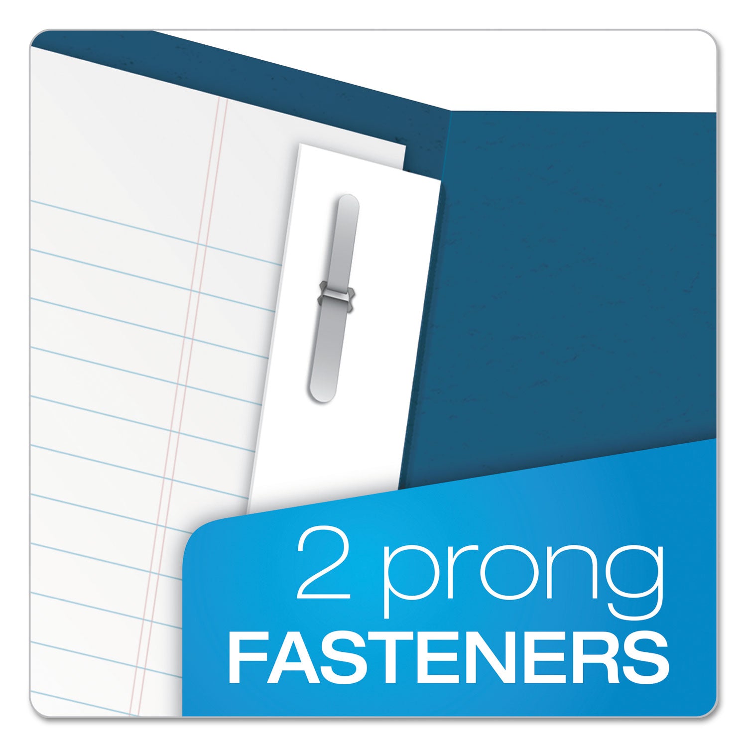 Oxford Letter Recycled Pocket Folder - 8 1/2" x 11" - 85 Sheets Capacity - 3 Fastener(s) - 1/2" for Folder - 2 Inside Front & Back Pocket(s) - Leatherette - Blue - Tear Resistant, Durable, Punched - 10% Recycled - 25 / Box