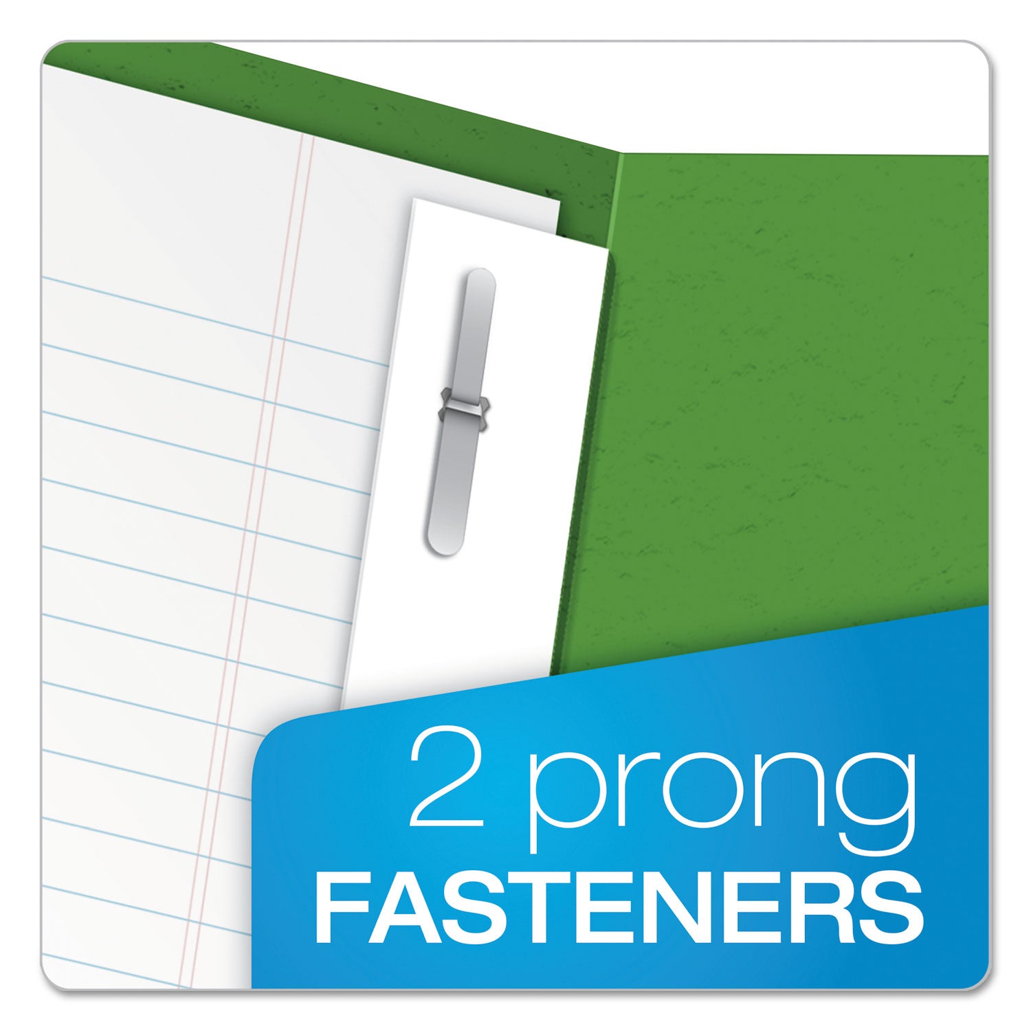 Oxford Letter Recycled Pocket Folder with Fastener, 8.5" x 11", 135 Sheet Capacity, 3 Prong Fasteners, 2 Pockets, Green, 10% Recycled, 25/Box