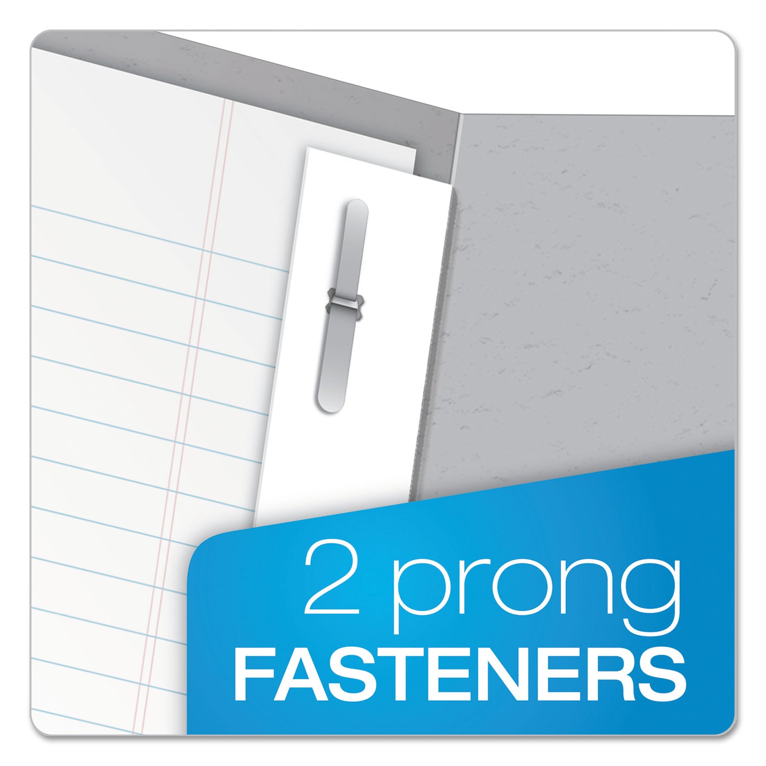 Oxford Letter Recycled Pocket Folder - 8 1/2" x 11" - 3 Fastener(s) - 1/2" for Folder - 2 Inside Front & Back Pocket(s) - Leatherette - Gray - Tear Resistant, Durable - 10% Recycled - 25 / Box