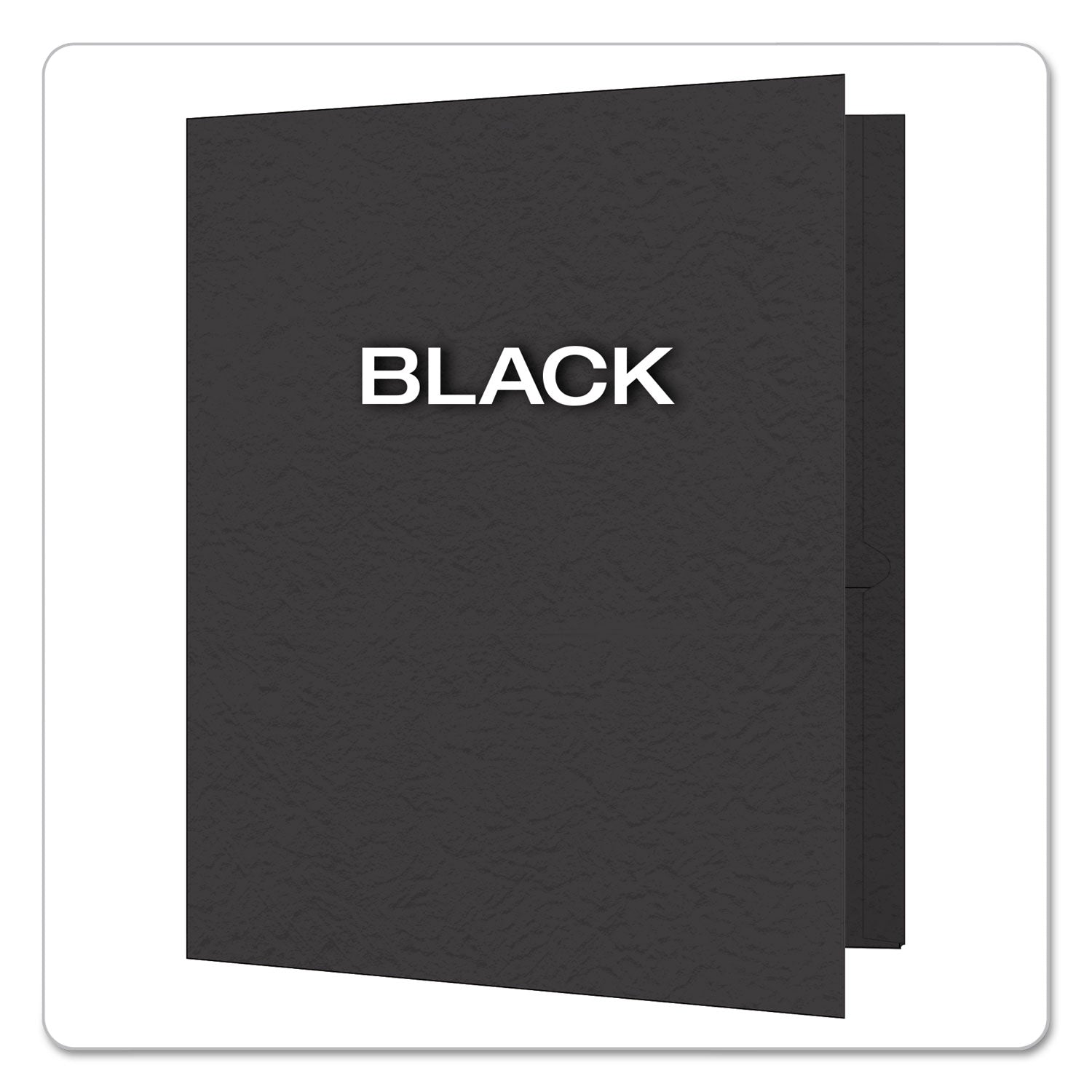 Twin-Pocket Folders With 3 Fasteners, 0.5" Capacity, 11 X 8.5, Black 25/box