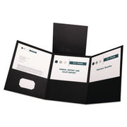 Tri-Fold Folder W/3 Pockets, 150-Sheet Capacity, 11 X 8.5, Black, 20/box
