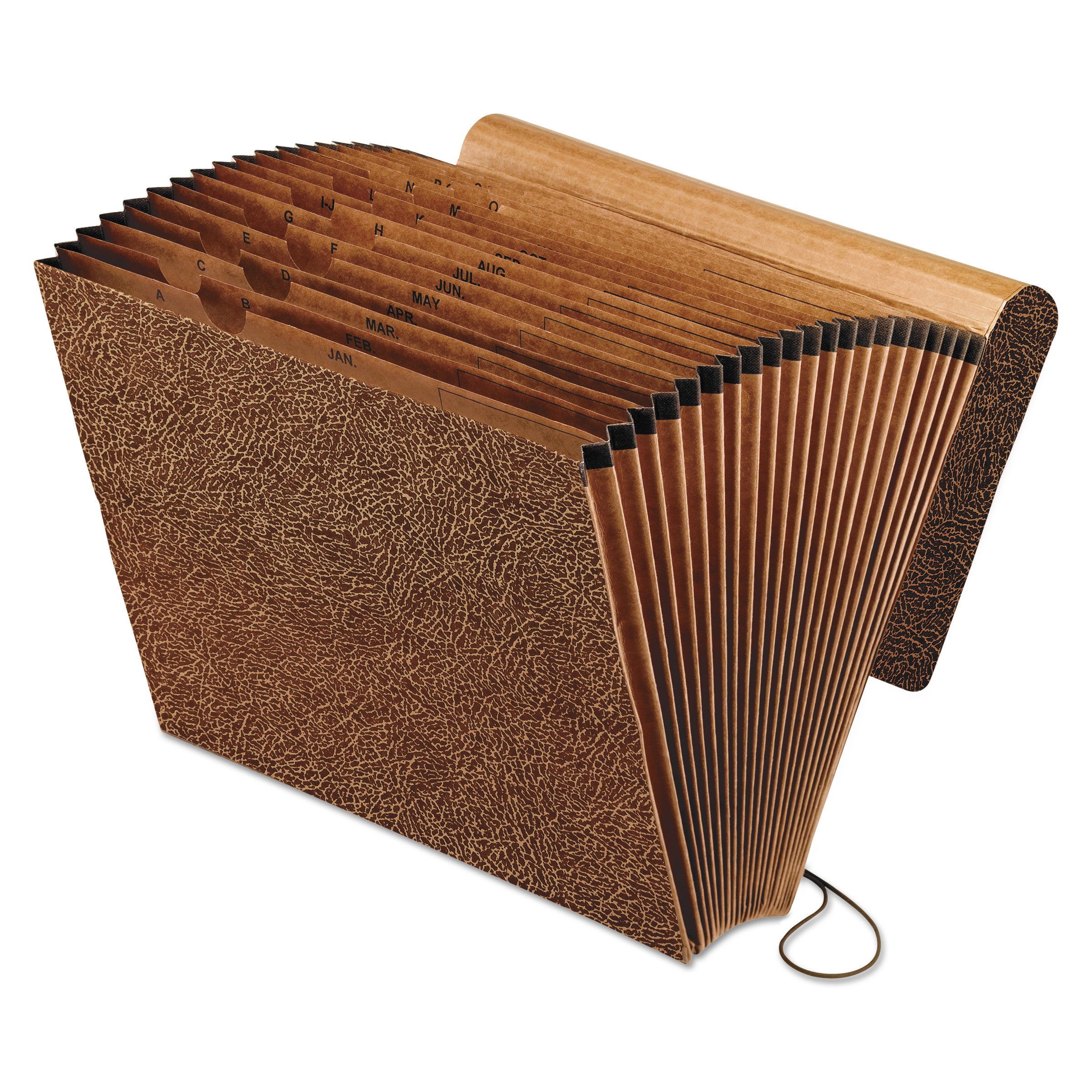Pendaflex Recycled Expanding File - 21 Pocket(s) - Tyvek, Red Fiber - Red - Elastic Closure, Moisture Resistant, Preprinted, Reinforced Gusset, Tear Resistant - 30% Recycled - 1 Each