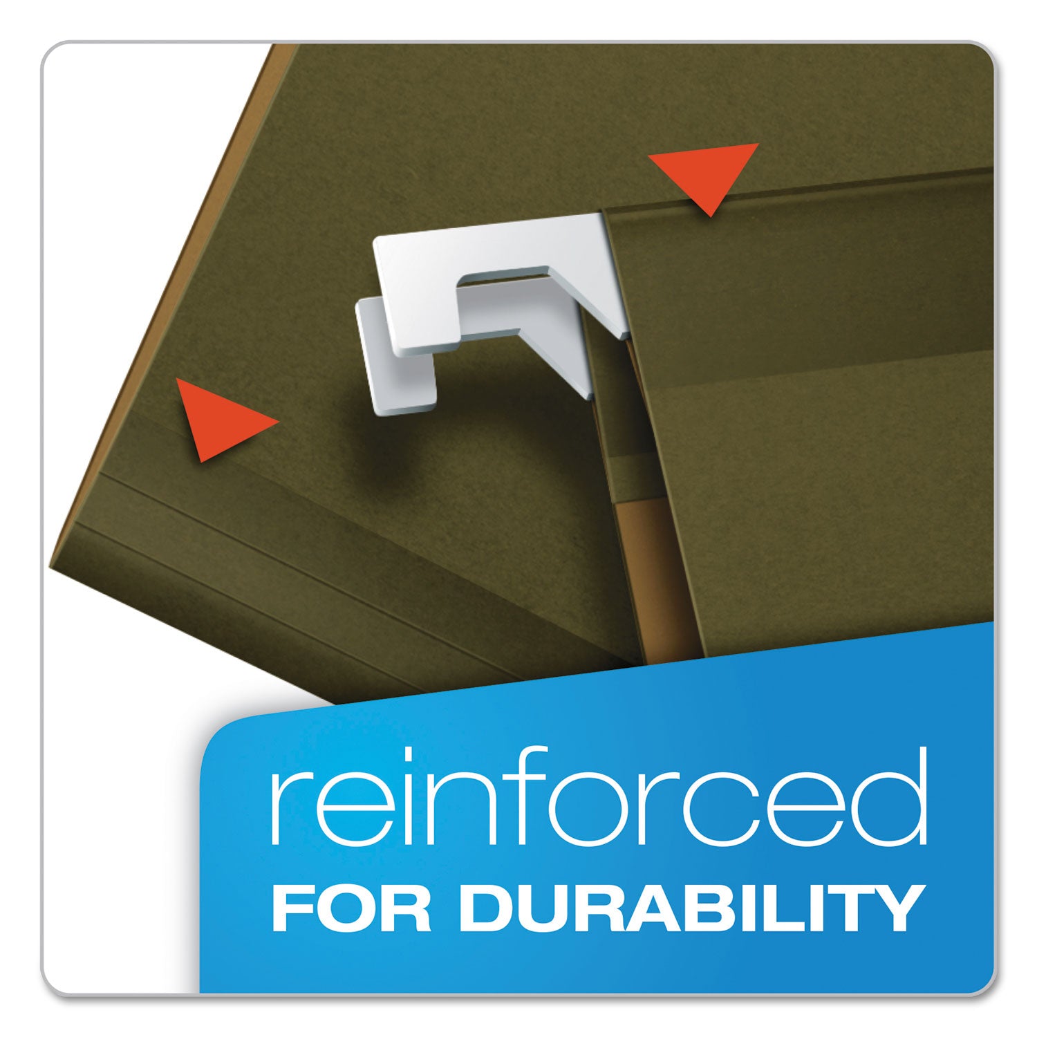 Pendaflex 1/5 Tab Cut Letter Recycled Hanging Folder - 8 1/2" x 11" - Internal Pocket(s) - Standard Green - Reinforced - 10% Recycled - 25 / Box