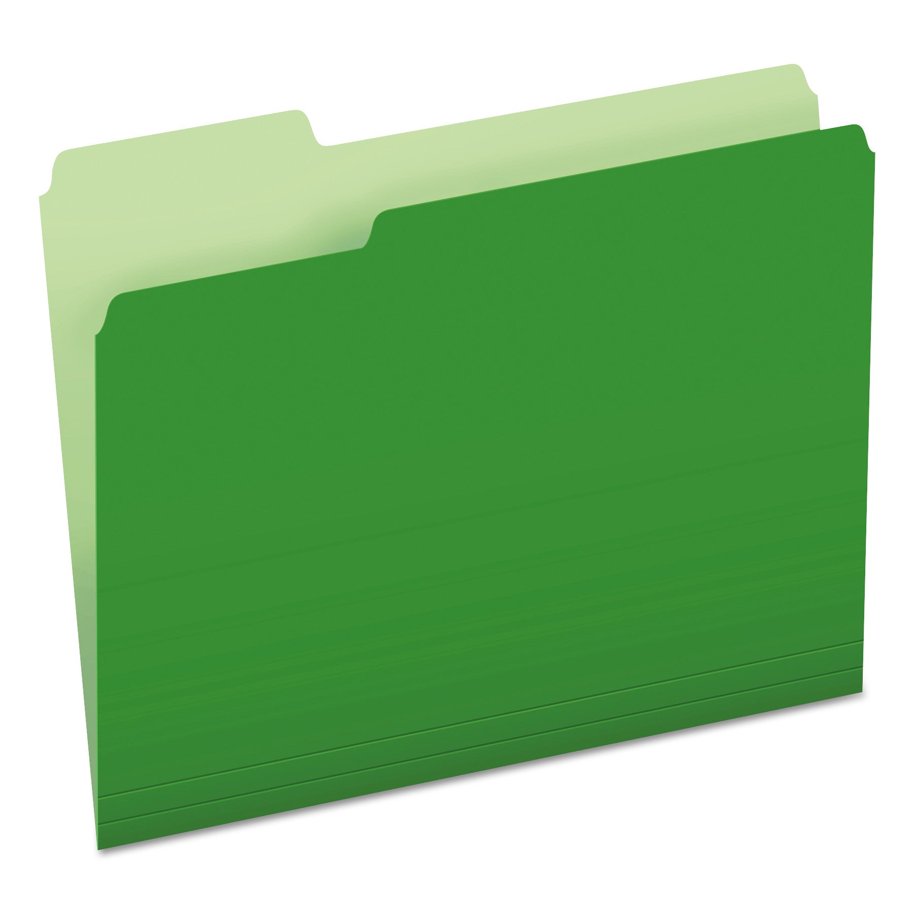Pendaflex 1/3 Tab Cut Letter Recycled Top Tab File Folder - 8 1/2" x 11" - Top Tab Location - Assorted Tab Position - 11 pt. - 1 Plys - Green - Acid-free - 10% Recycled - 100 / Box