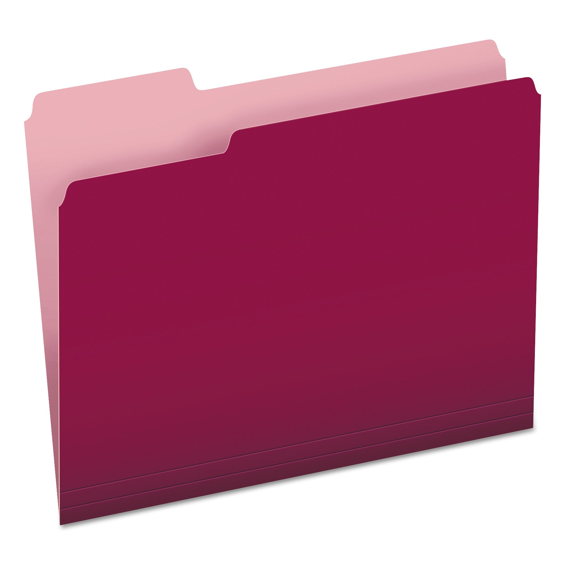 Pendaflex 1/3 Tab Cut Letter Recycled Top Tab File Folder - 8 1/2" x 11" - Top Tab Location - Assorted Tab Position - 11 pt. - 1 Plys - Burgundy - Acid-free - 10% Recycled - 100 / Box