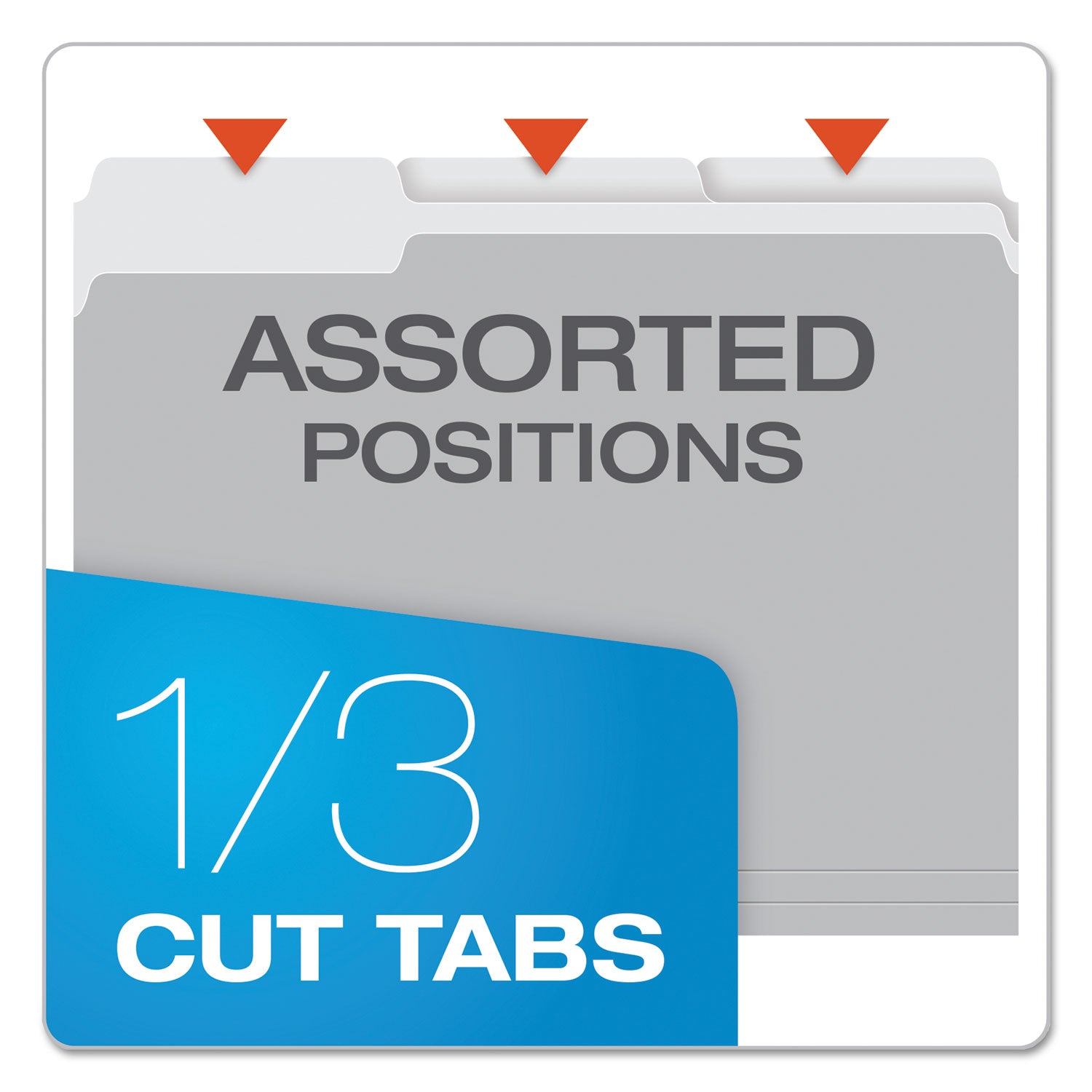 Pendaflex 1/3 Tab Cut Letter Recycled Top Tab File Folder - 8 1/2" x 11" - Top Tab Location - Assorted Tab Position - 11 pt. - 1 Plys - Gray - Acid-free - 10% Recycled - 100 / Box