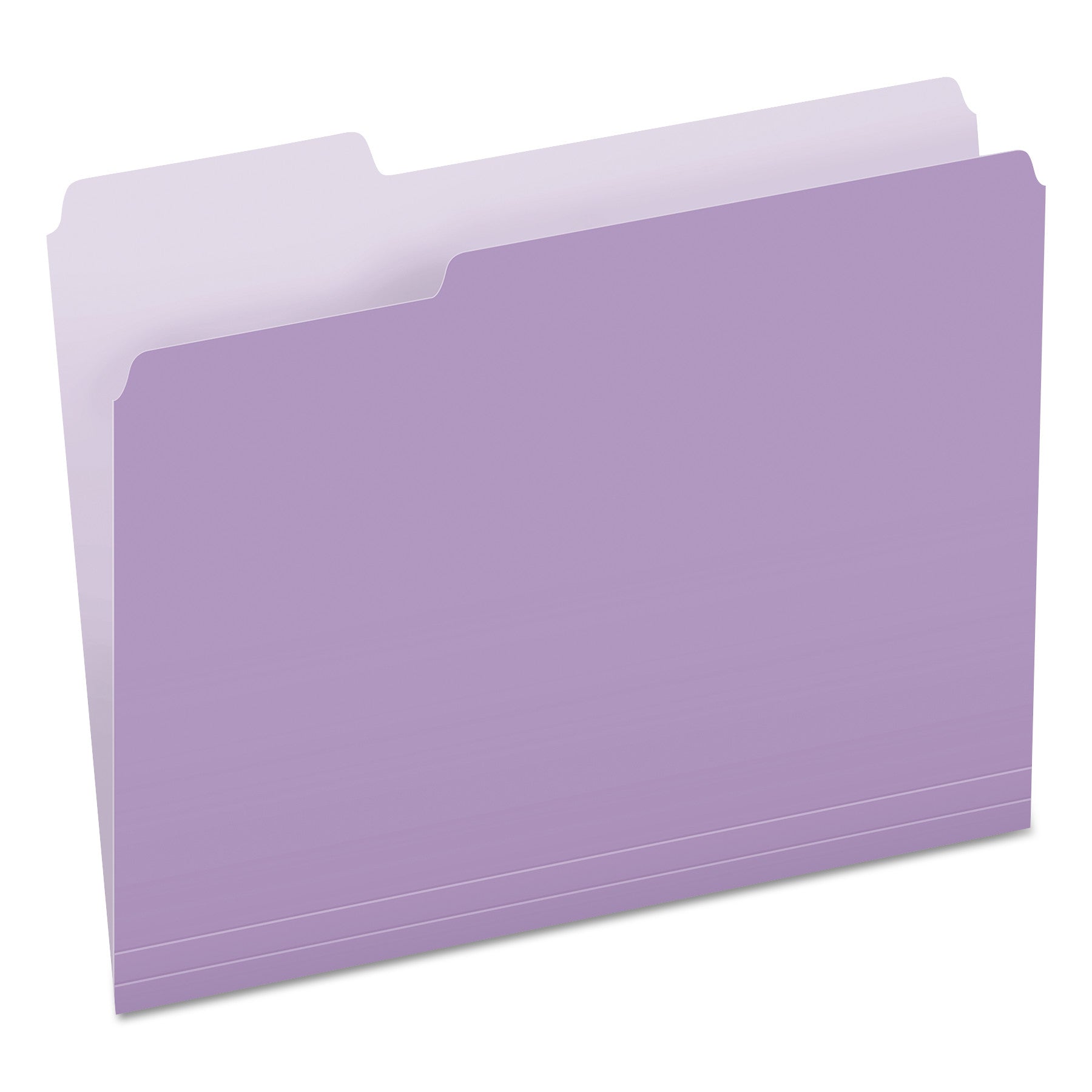 Pendaflex 1/3 Tab Cut Letter Recycled Top Tab File Folder - 8 1/2" x 11" - Top Tab Location - Assorted Tab Position - 11 pt. - 1 Plys - Lavender - Acid-free - 10% Recycled - 100 / Box