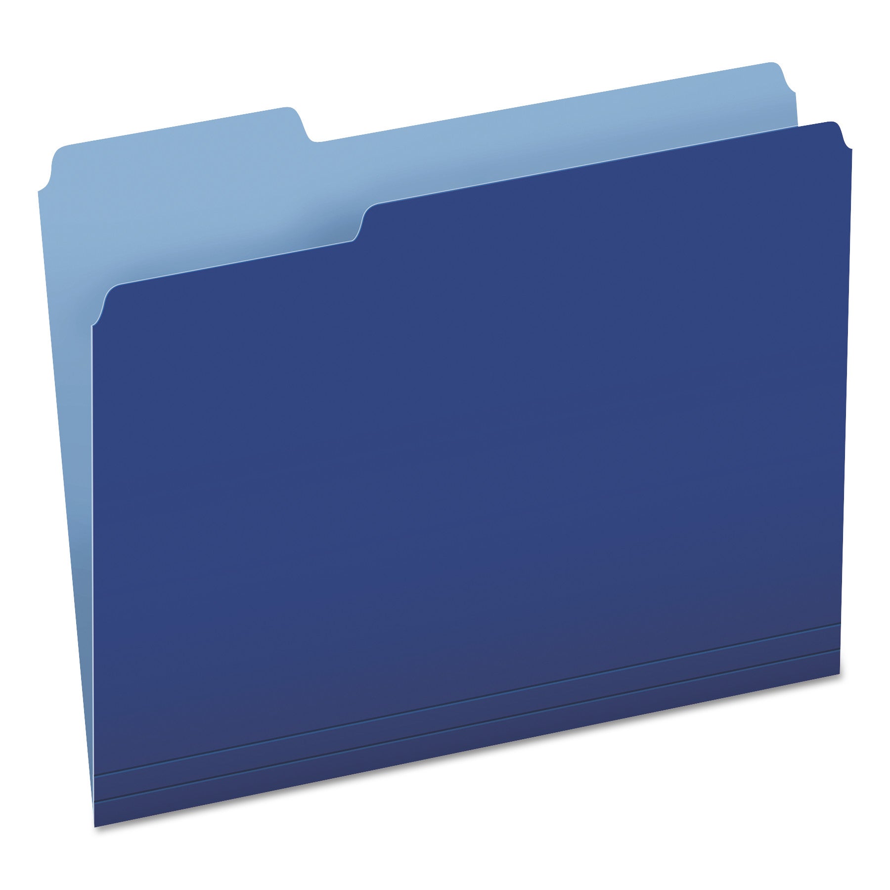 Pendaflex 1/3 Tab Cut Letter Recycled Top Tab File Folder - 8 1/2" x 11" - Top Tab Location - Assorted Tab Position - 11 pt. - 1 Plys - Navy Blue - Acid-free - 10% Recycled - 100 / Box