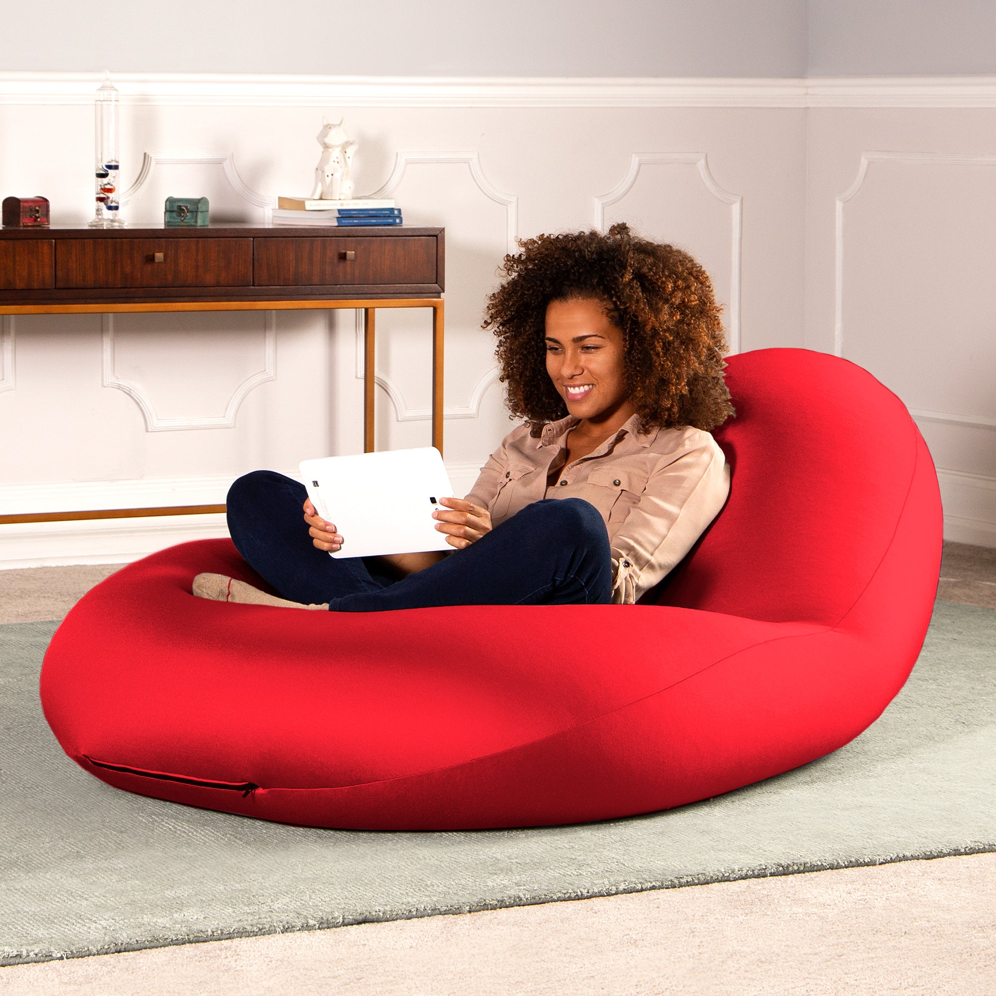 Nimbus Spandex Bean Bag Chair, Large, Cardinal